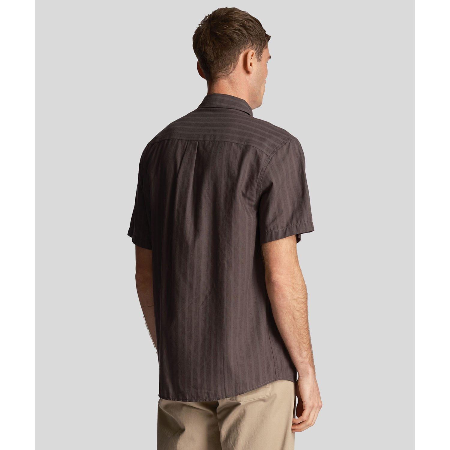 Gunmetal - Lyle and Scott - Textured Stripe Short Sleeve Shirt - 3