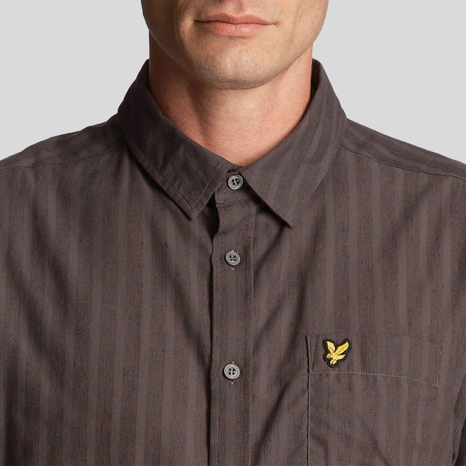 Gunmetal - Lyle and Scott - Textured Stripe Short Sleeve Shirt - 4