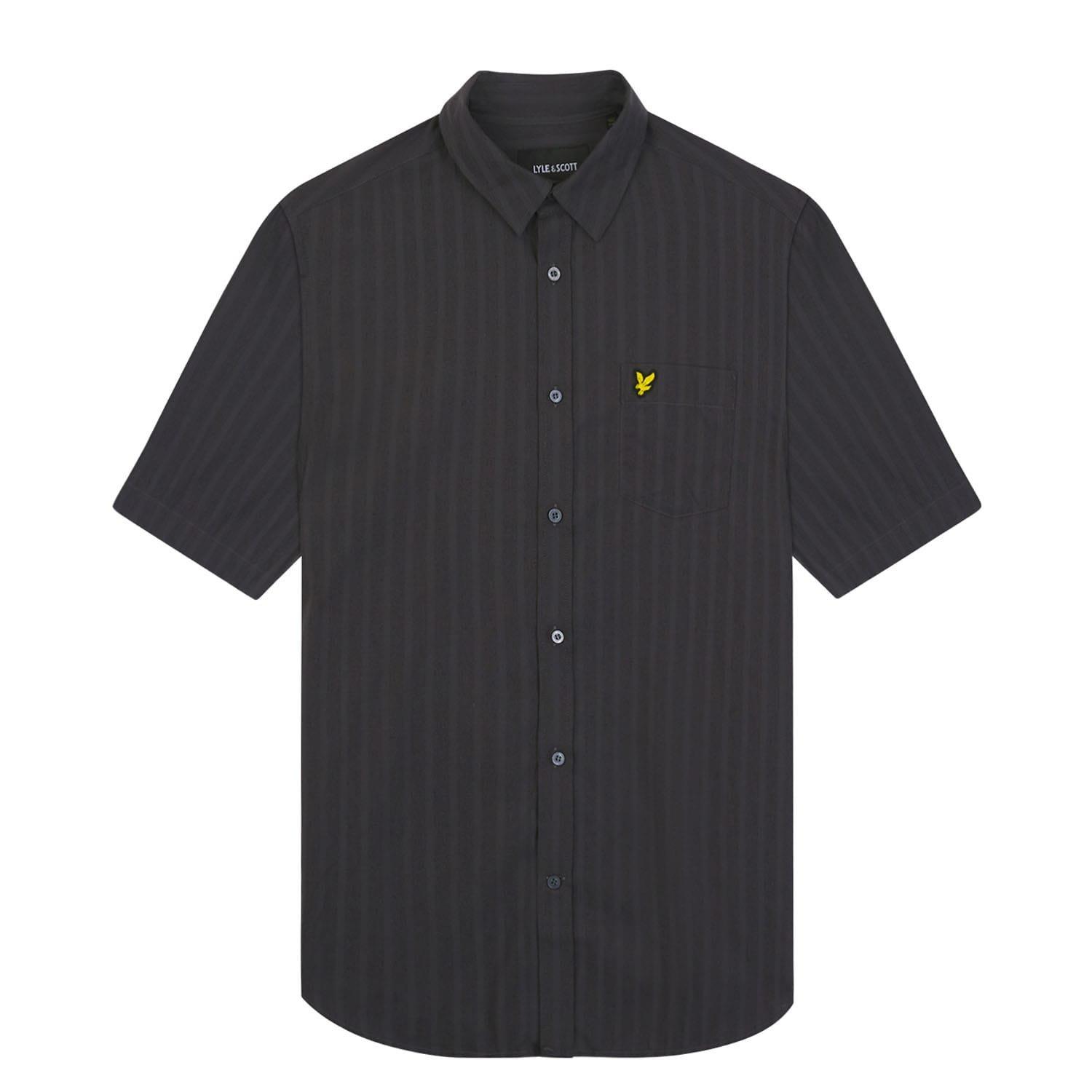 Gunmetal - Lyle and Scott - Textured Stripe Short Sleeve Shirt - 5