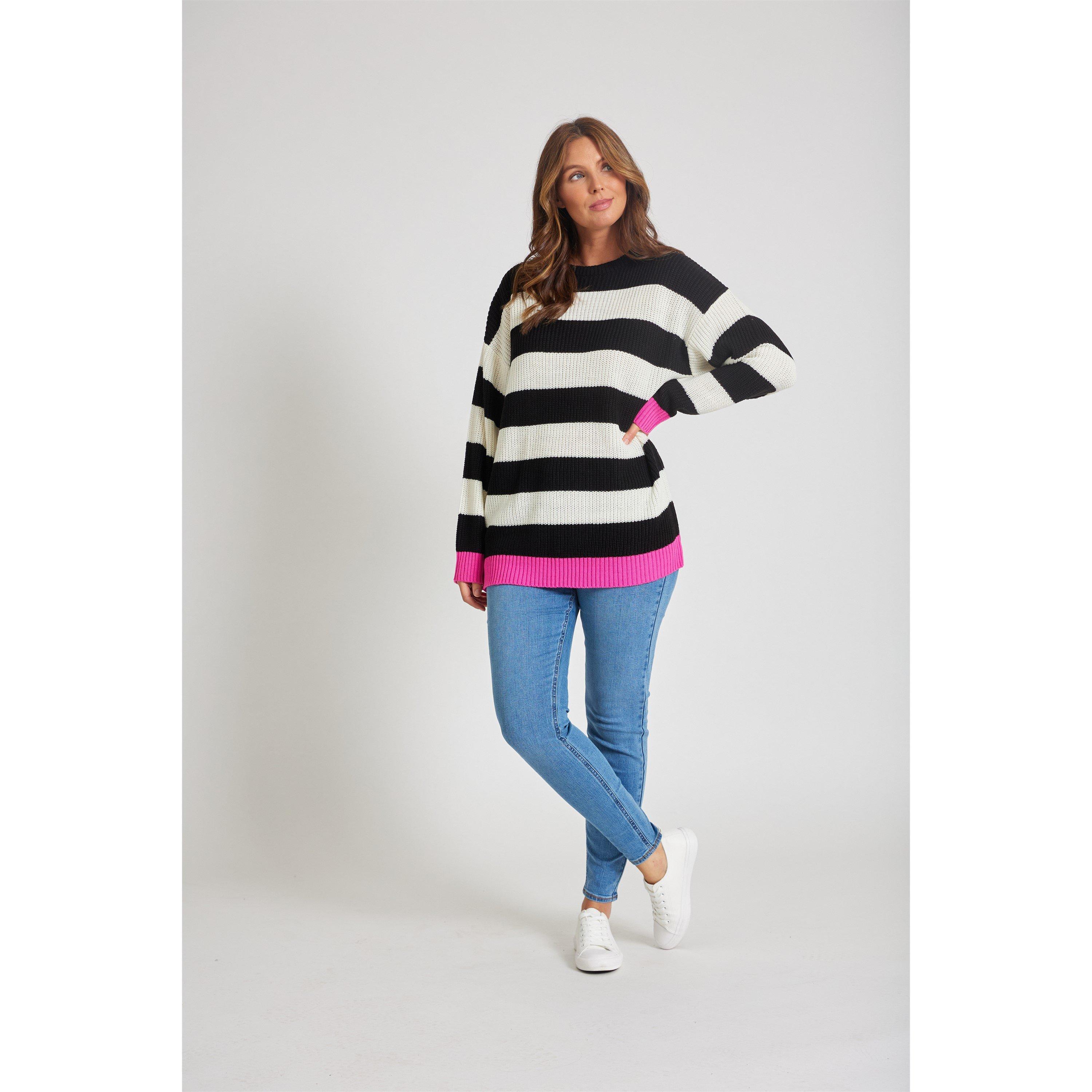 Stripe/Black - Be You - Stripe Crew Neck Jumper - 2