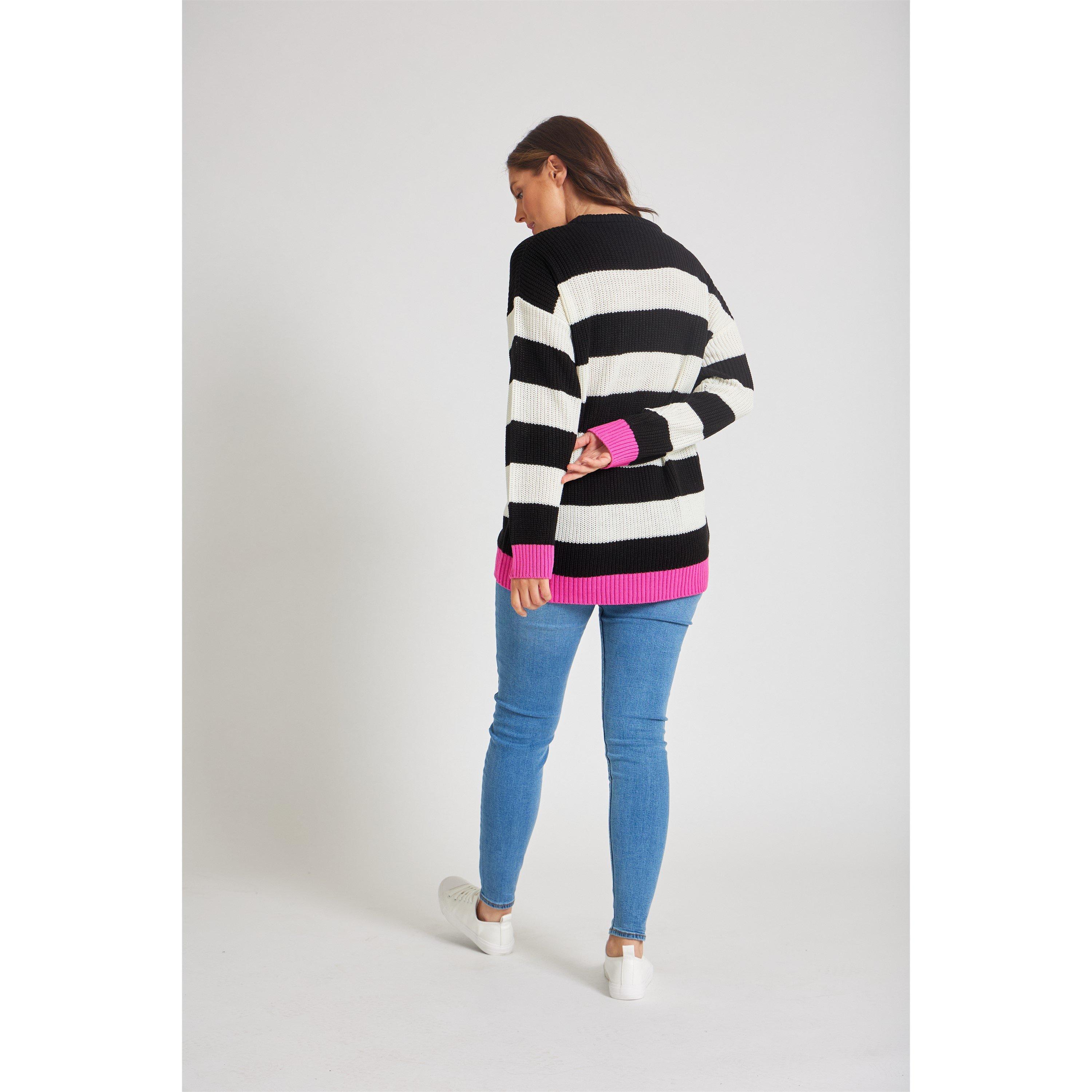 Stripe/Black - Be You - Stripe Crew Neck Jumper - 3