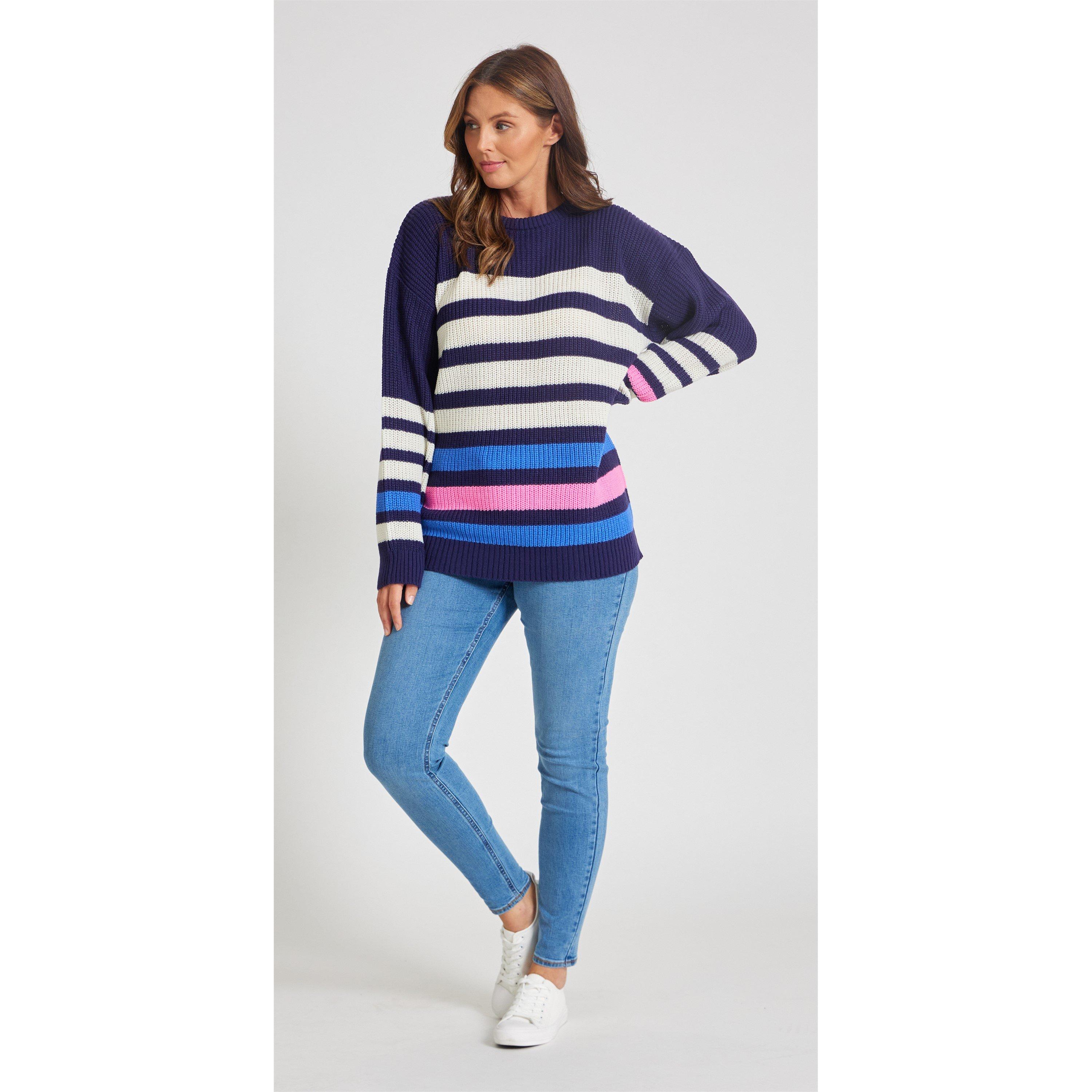 Striscia/Marina - Be You - Women's Stripe Crew Neck Jumper - 2