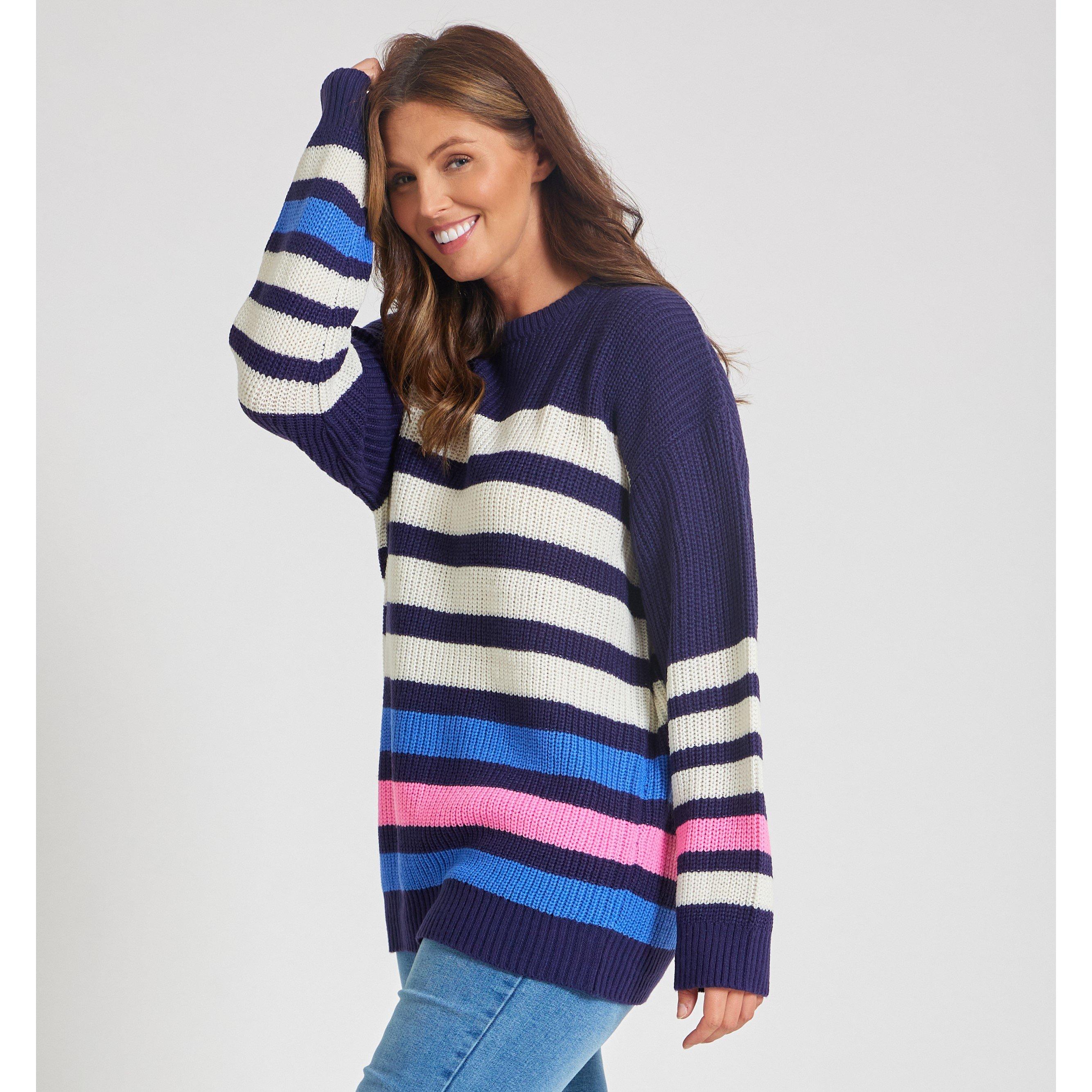 Striscia/Marina - Be You - Women's Stripe Crew Neck Jumper - 5