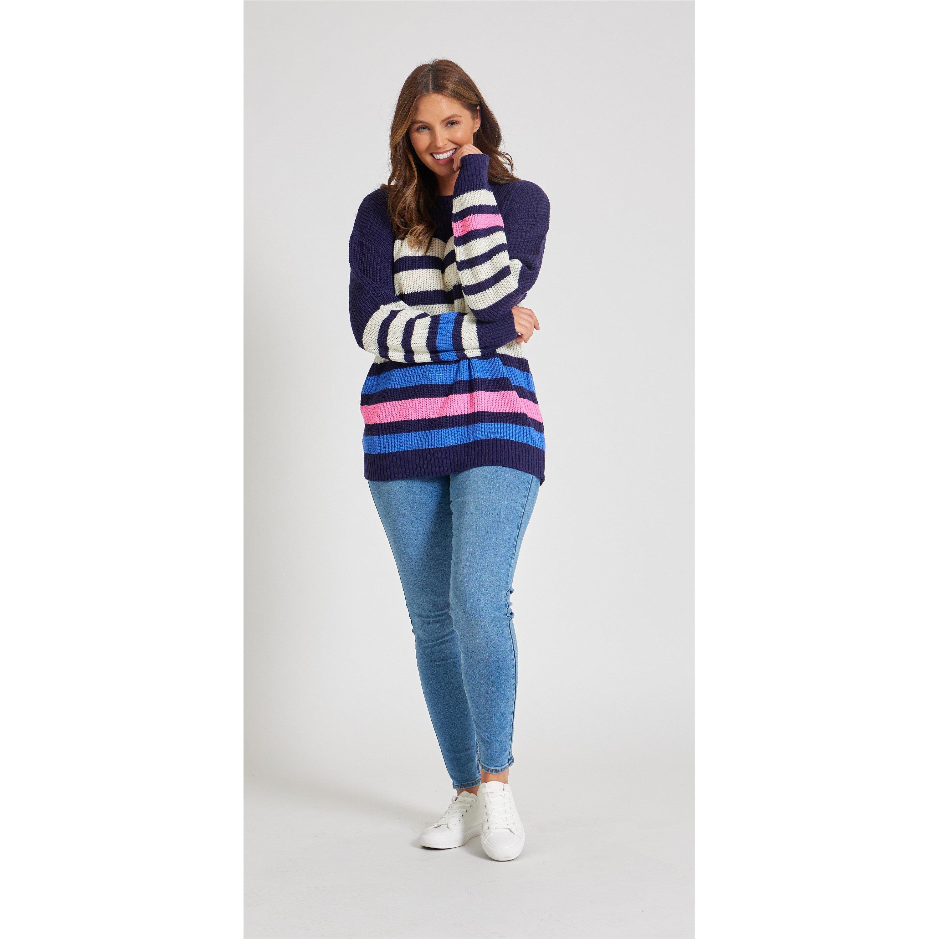 Striscia/Marina - Be You - Women's Stripe Crew Neck Jumper - 6
