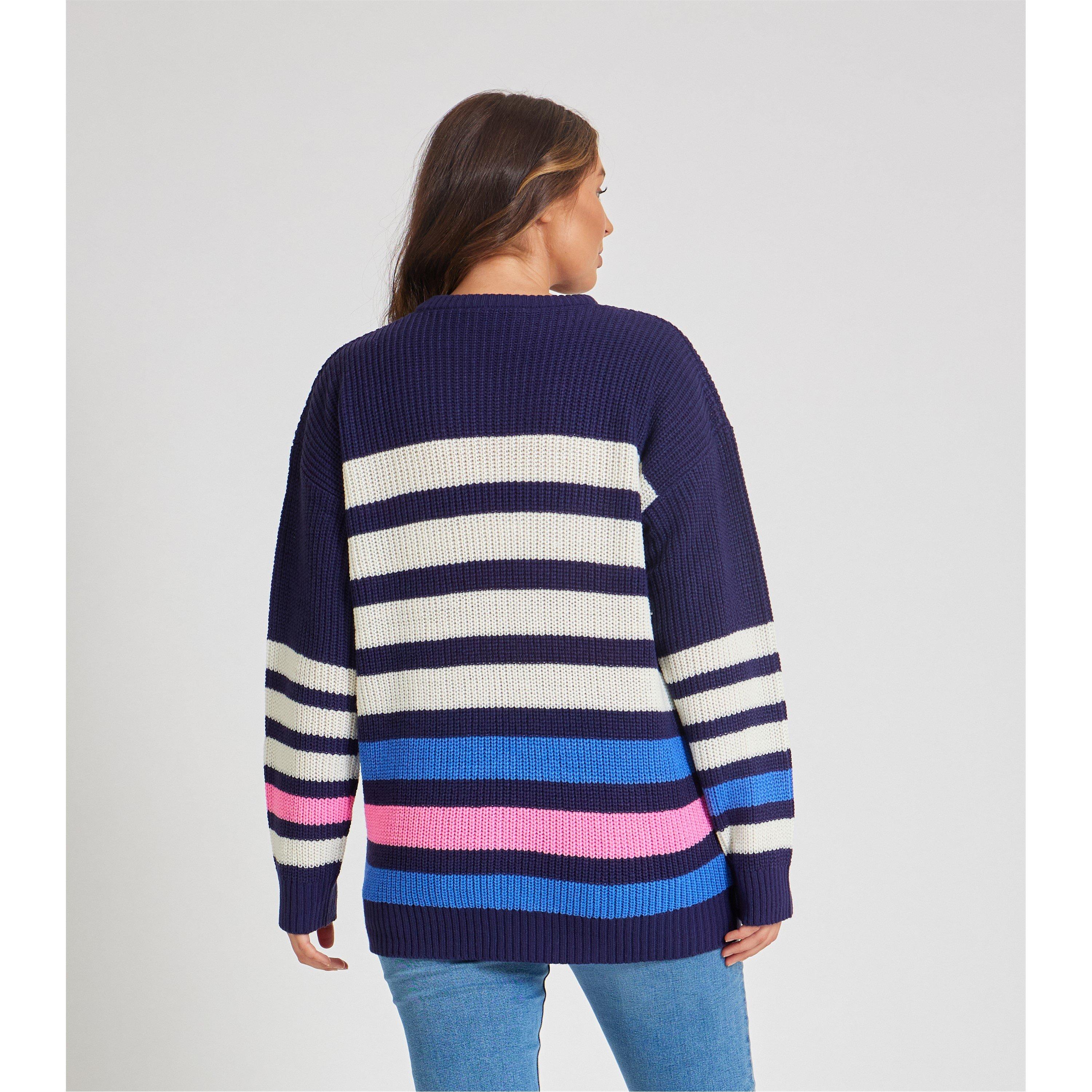 Striscia/Marina - Be You - Women's Stripe Crew Neck Jumper - 3