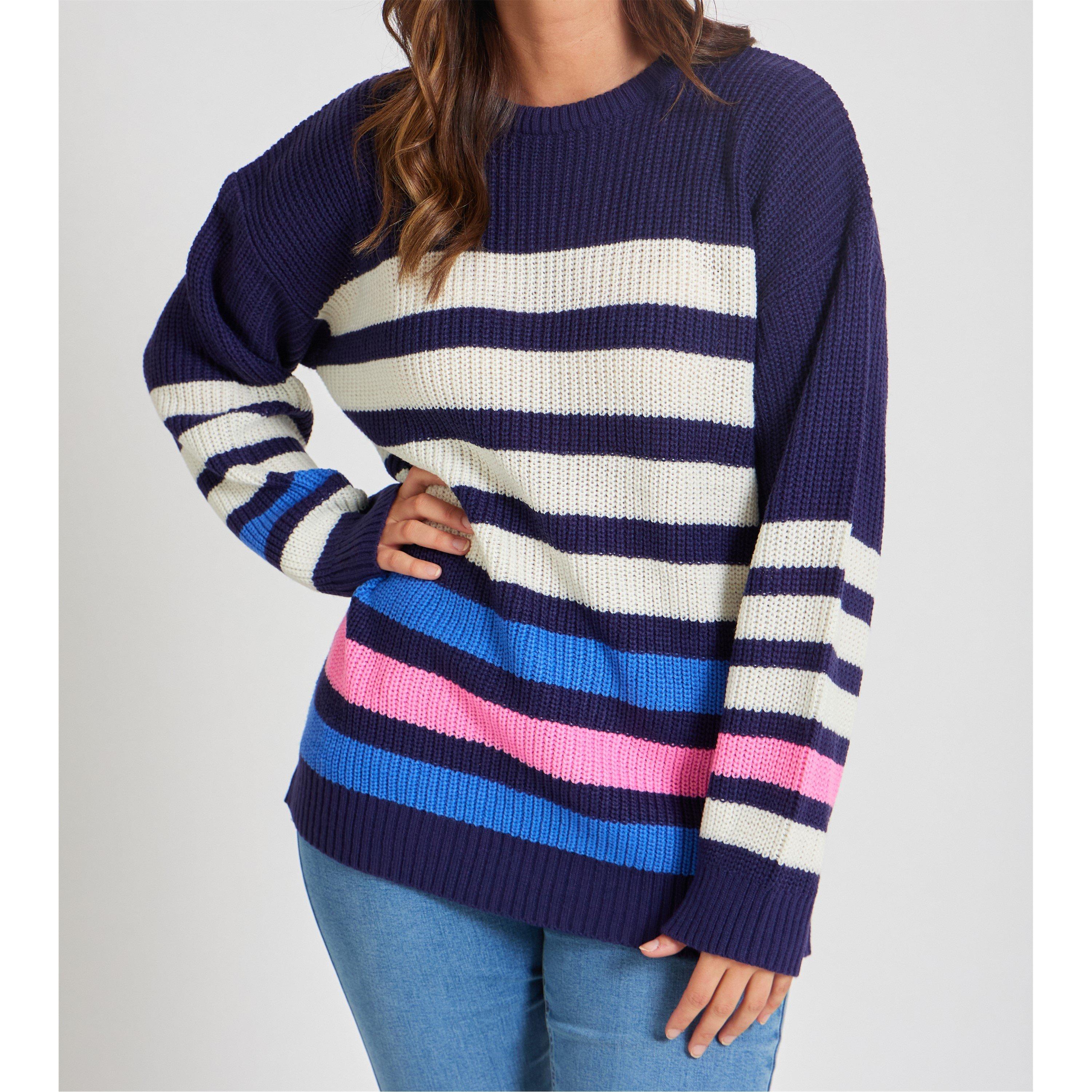 Striscia/Marina - Be You - Women's Stripe Crew Neck Jumper - 4