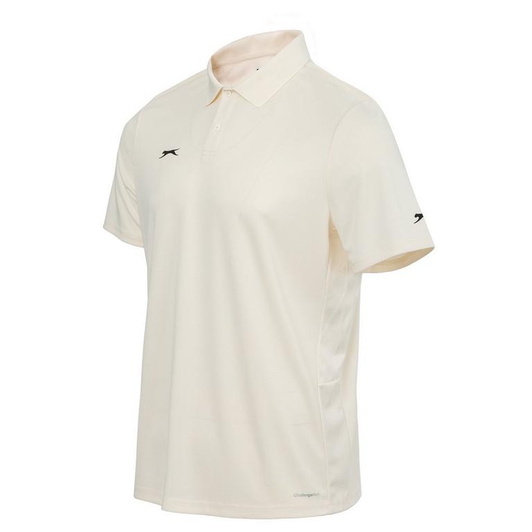 Crème - Slazenger - Short Sleeve Cricket Shirt Mens - 4