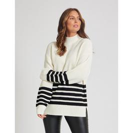 Be You BY High Neck Striped Jumper Womens