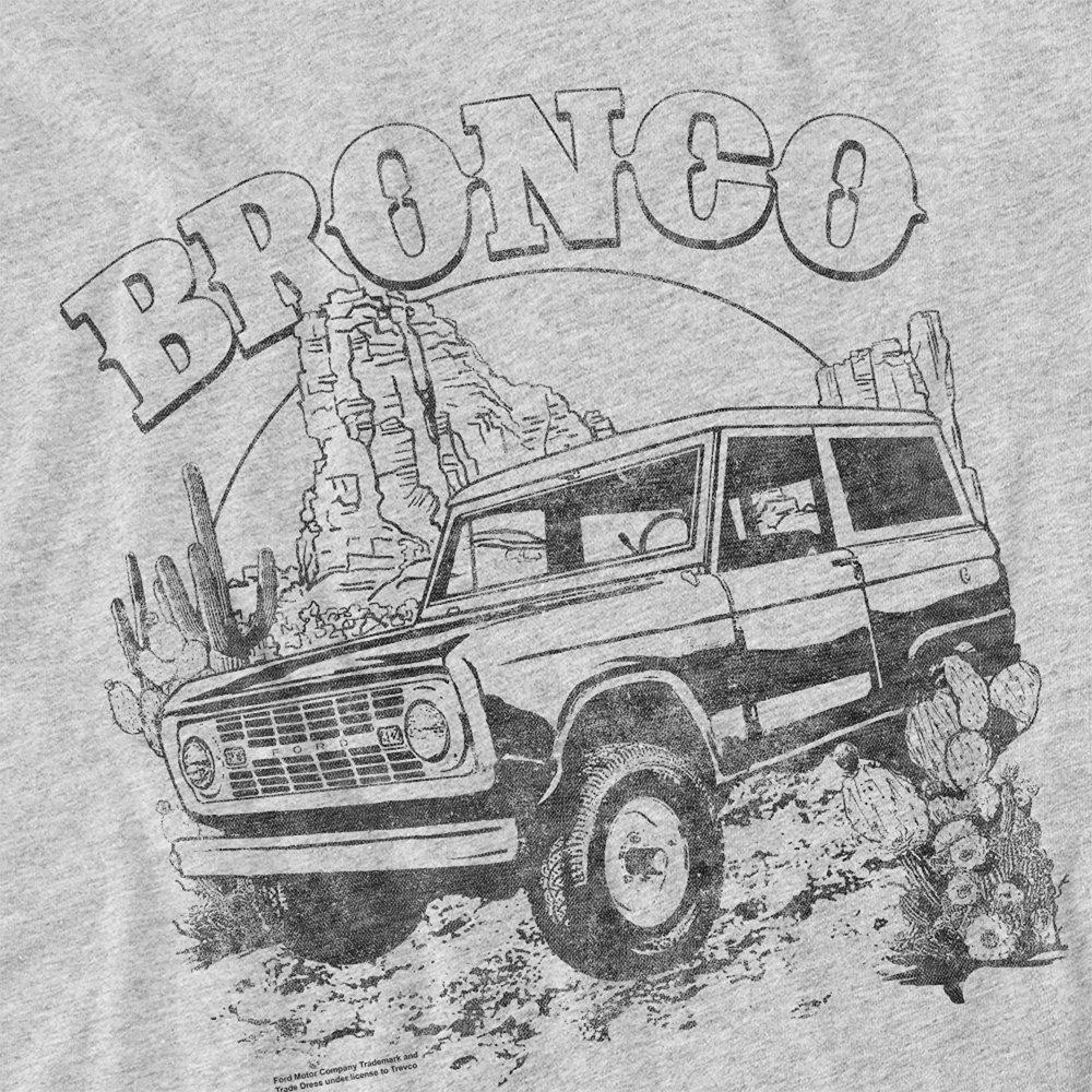 Light Grey - Ford - Ford Bronco Desert Black Mono T-Shirt Athletic He - 2