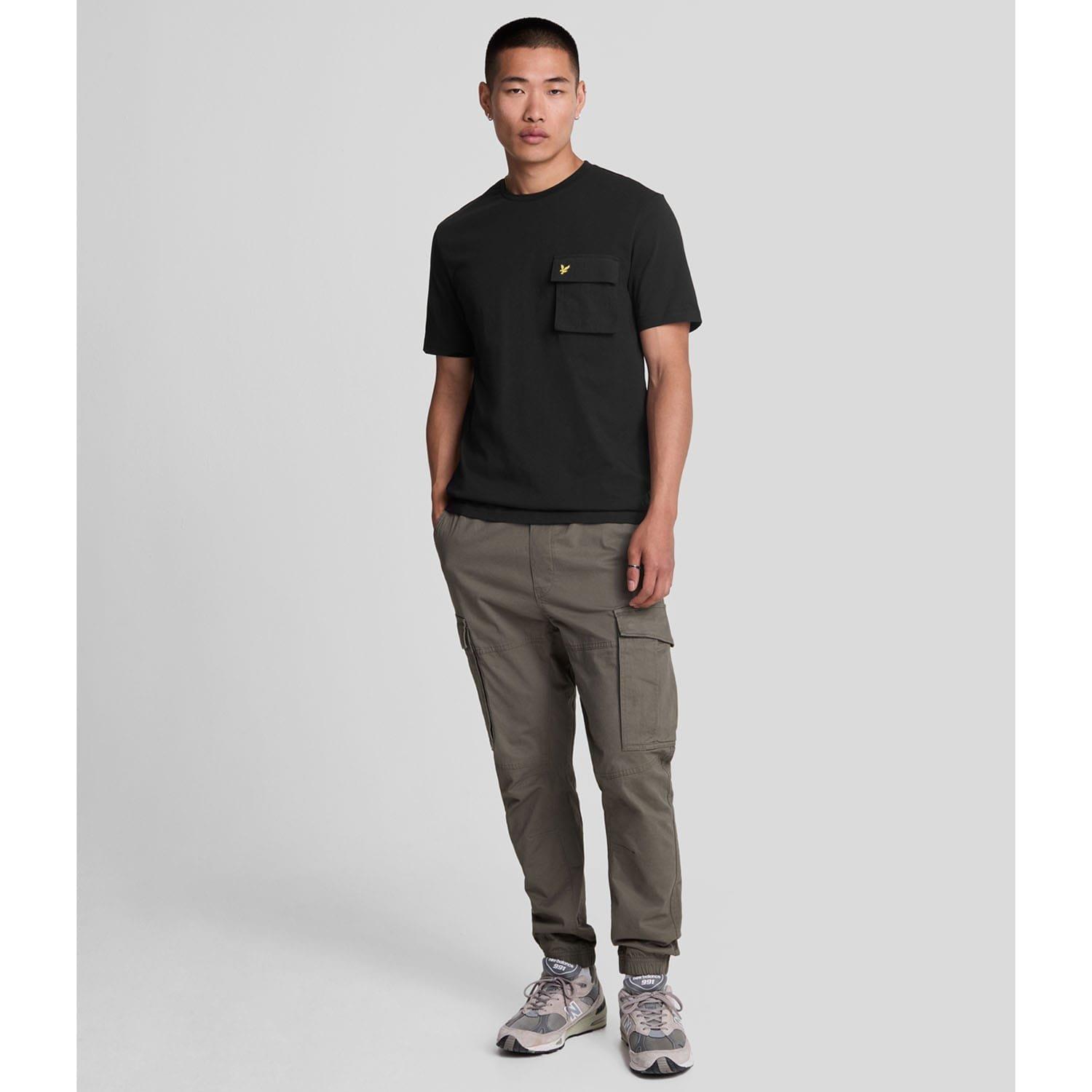 Black - Lyle and Scott - Woven Pocket T-Shirt - 2