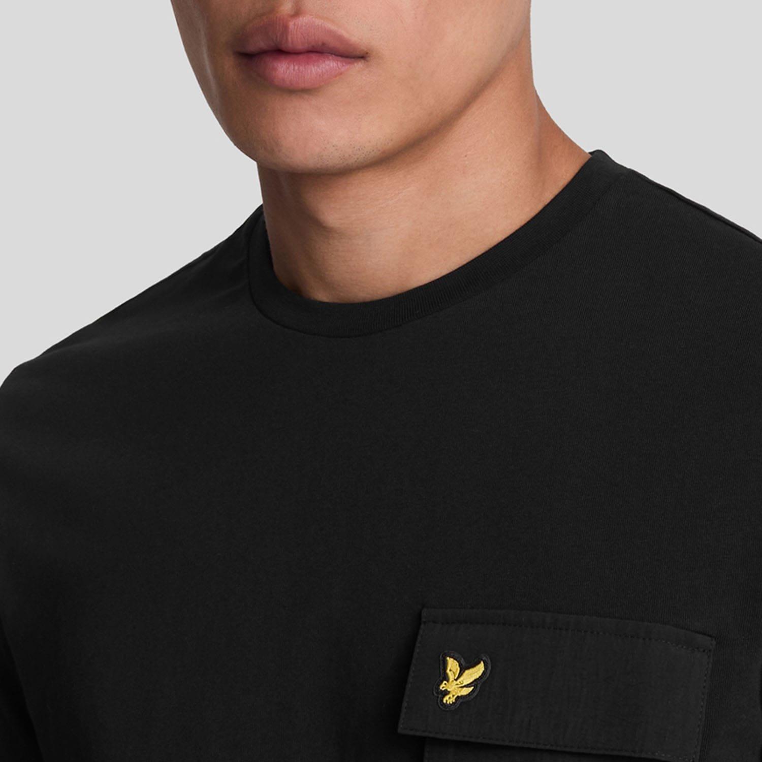 Black - Lyle and Scott - Woven Pocket T-Shirt - 4