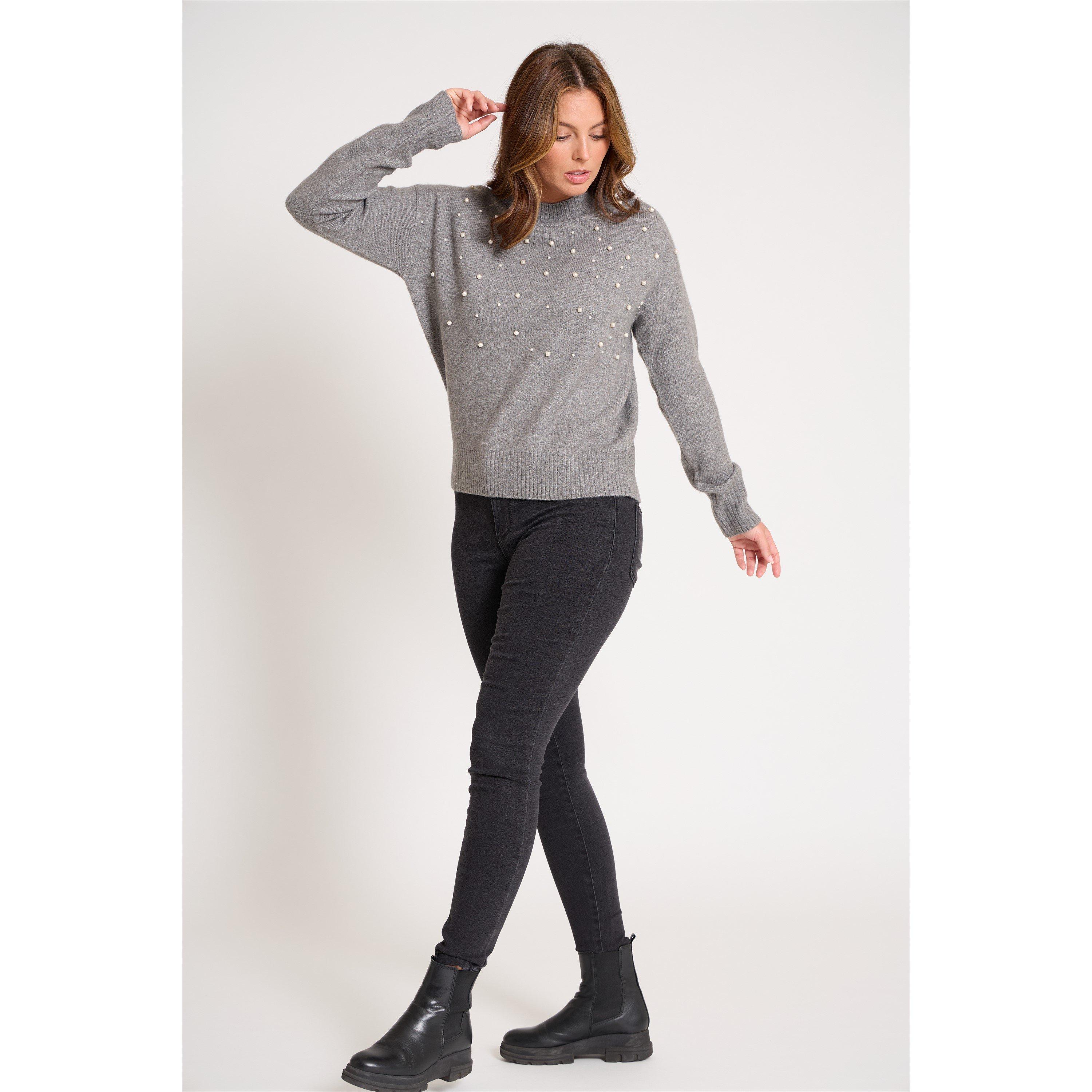 Grijs - Be You - Pearl Crew Neck Jumper - 2