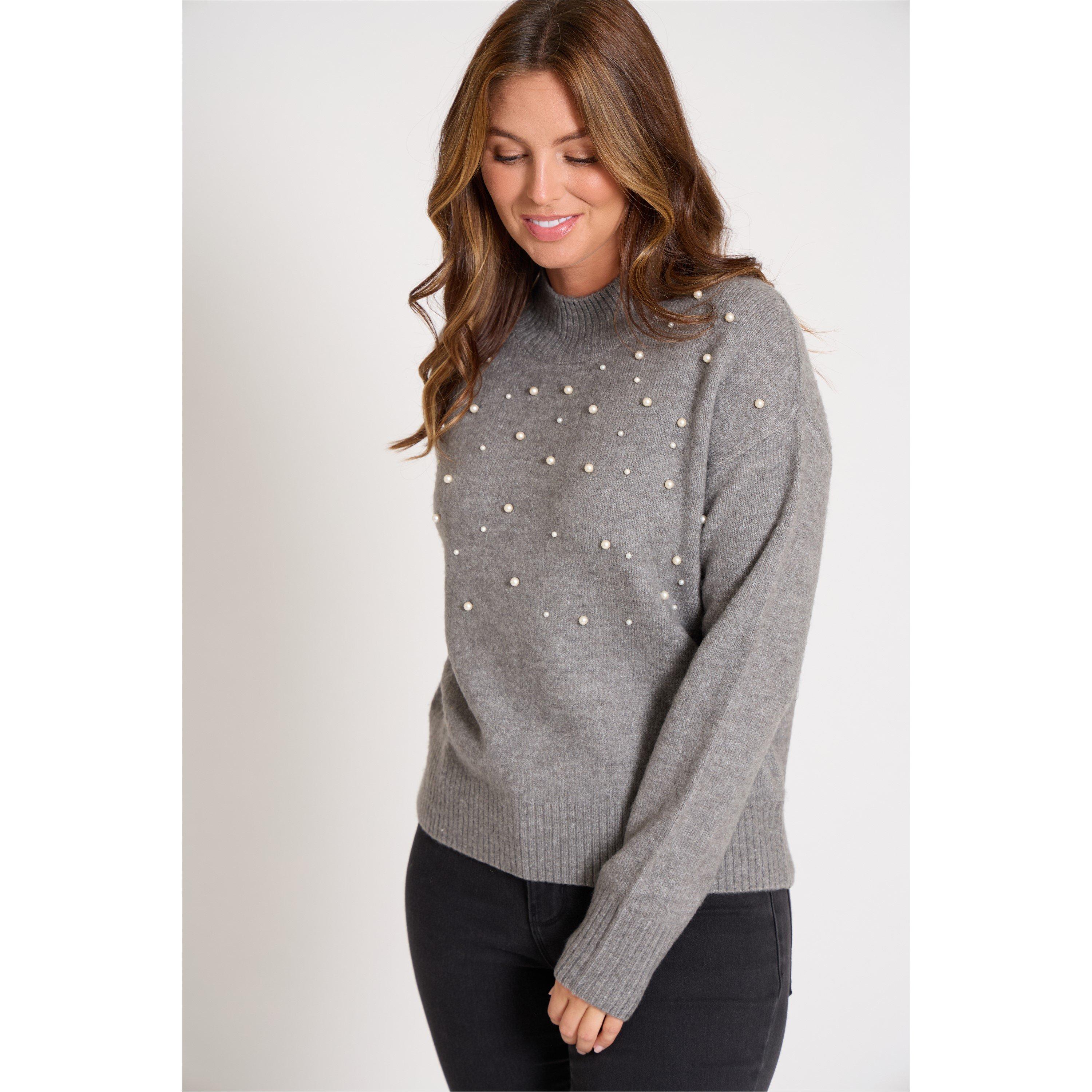 Grijs - Be You - Pearl Crew Neck Jumper - 5