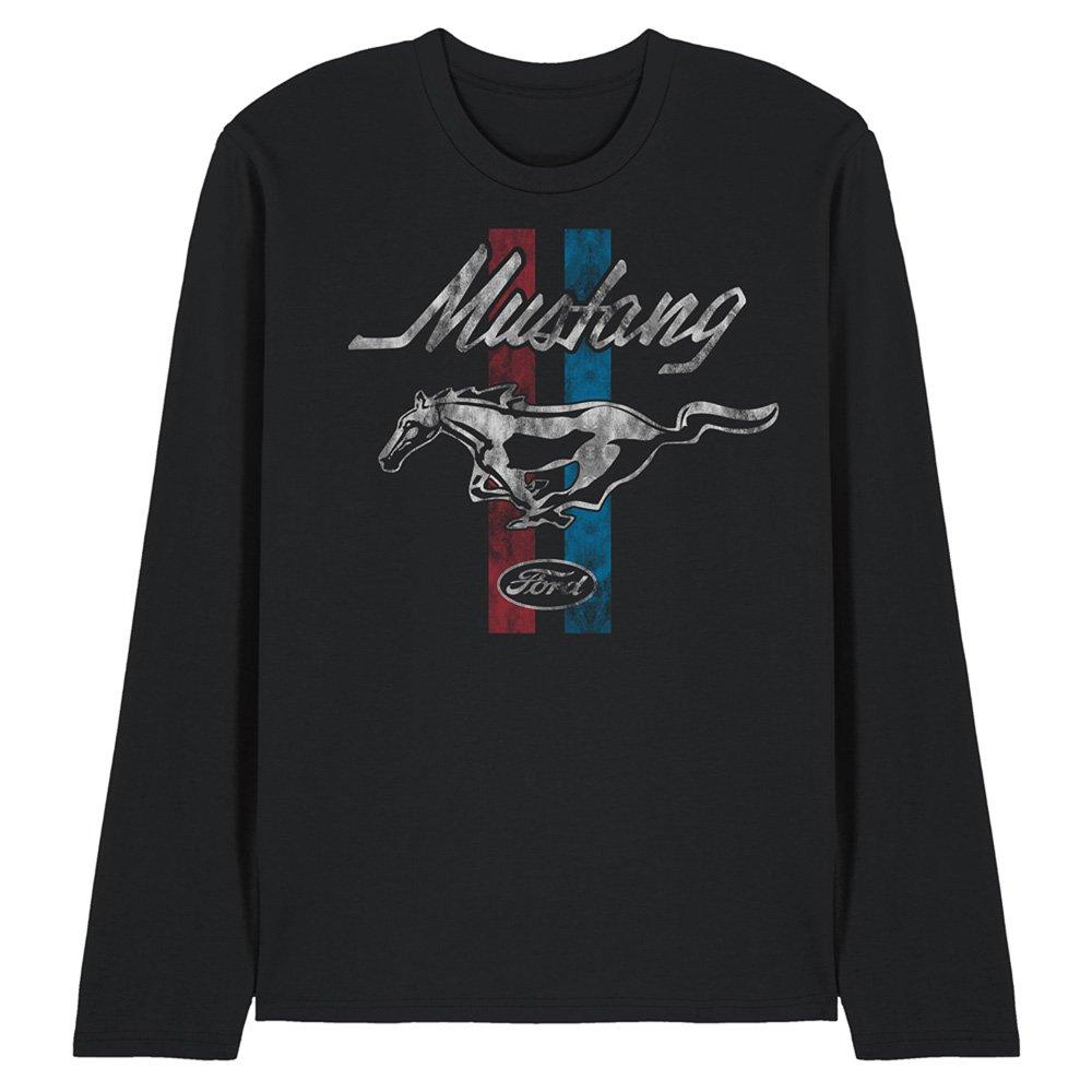 Black - Ford - Mustang Stripes Long Sleeve T-Shirt Black - 1