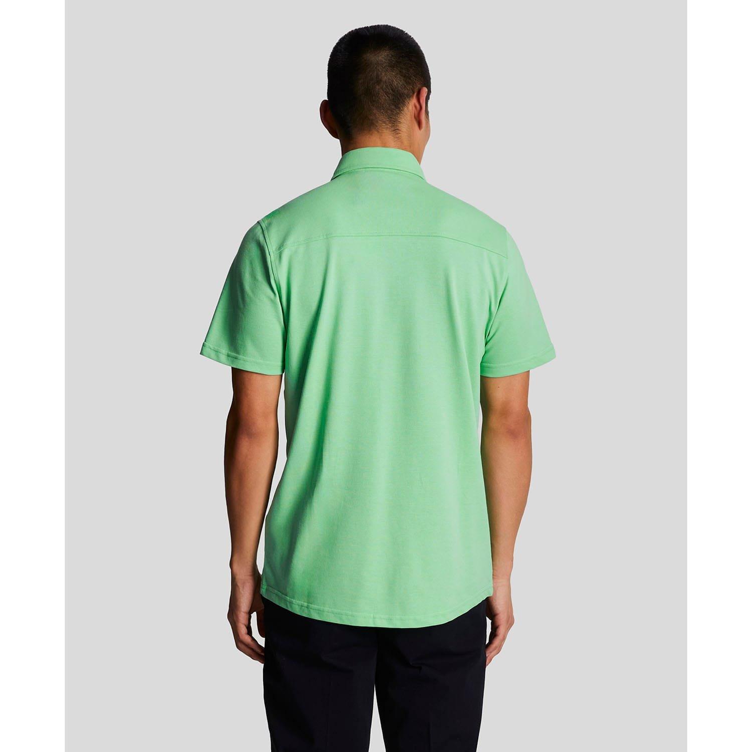 Green - Lyle and Scott - Short Sleeve Pique Shirt - 3