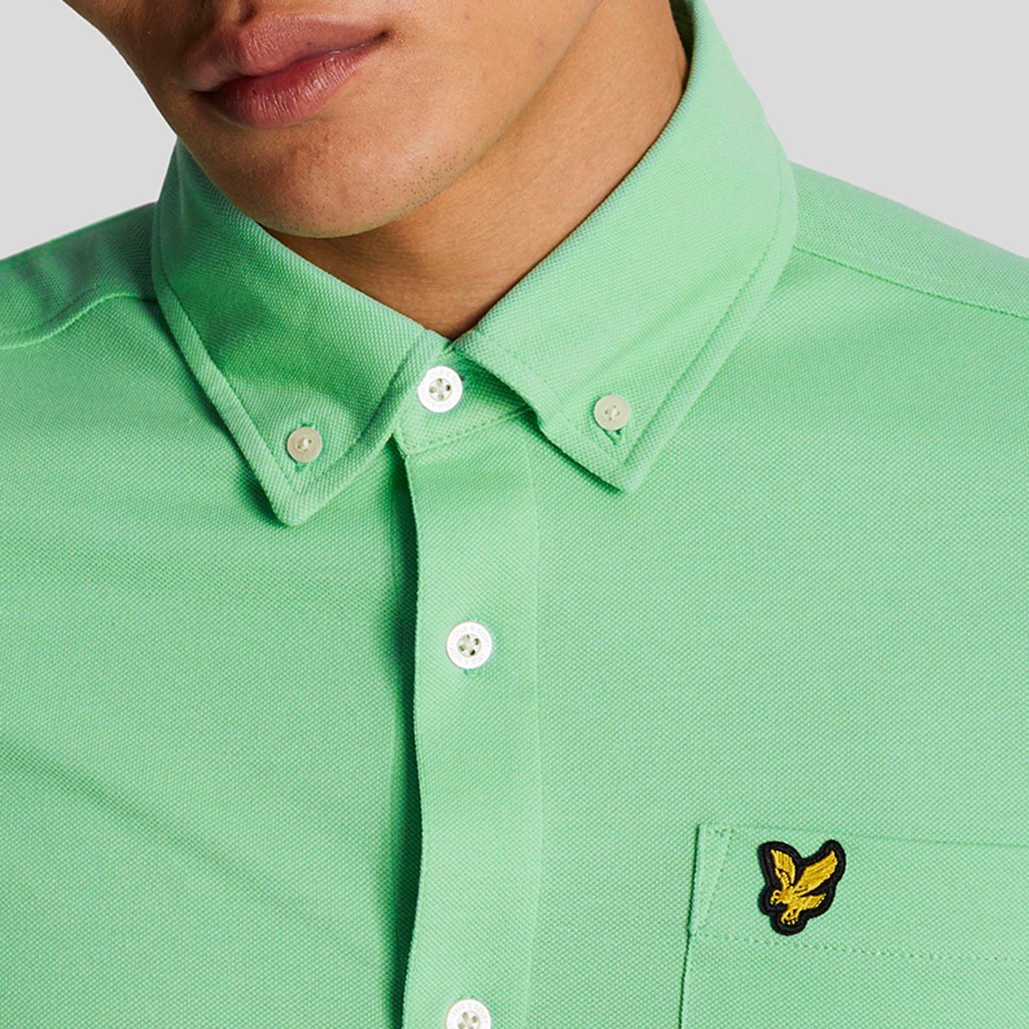 Green - Lyle and Scott - Short Sleeve Pique Shirt - 4