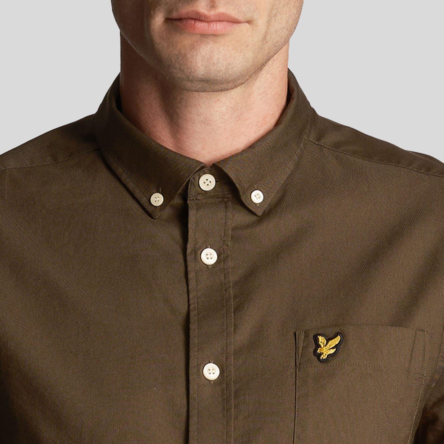 Olive - Lyle and Scott - Regular Fit Light Weight Oxford Shirt - 4