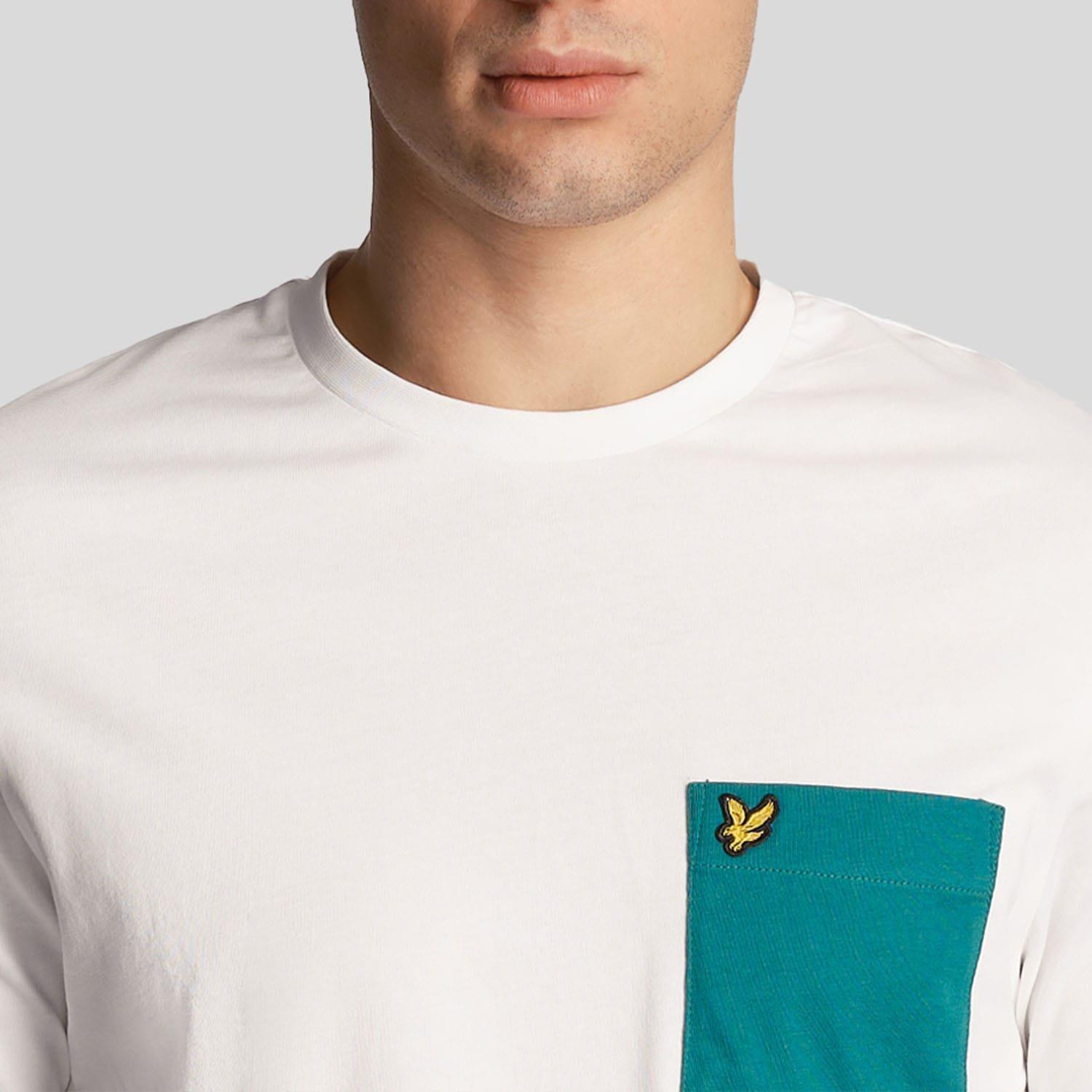 White Green - Lyle and Scott - Contrast Pocket T-Shirt - 4