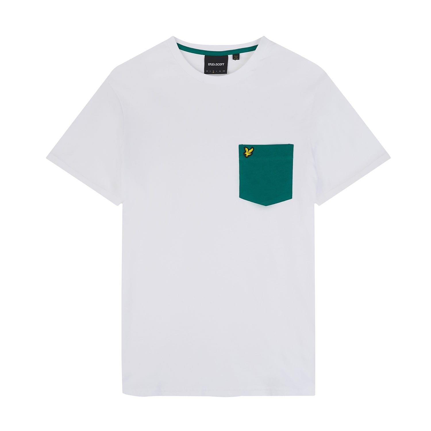 White Green - Lyle and Scott - Contrast Pocket T-Shirt - 5