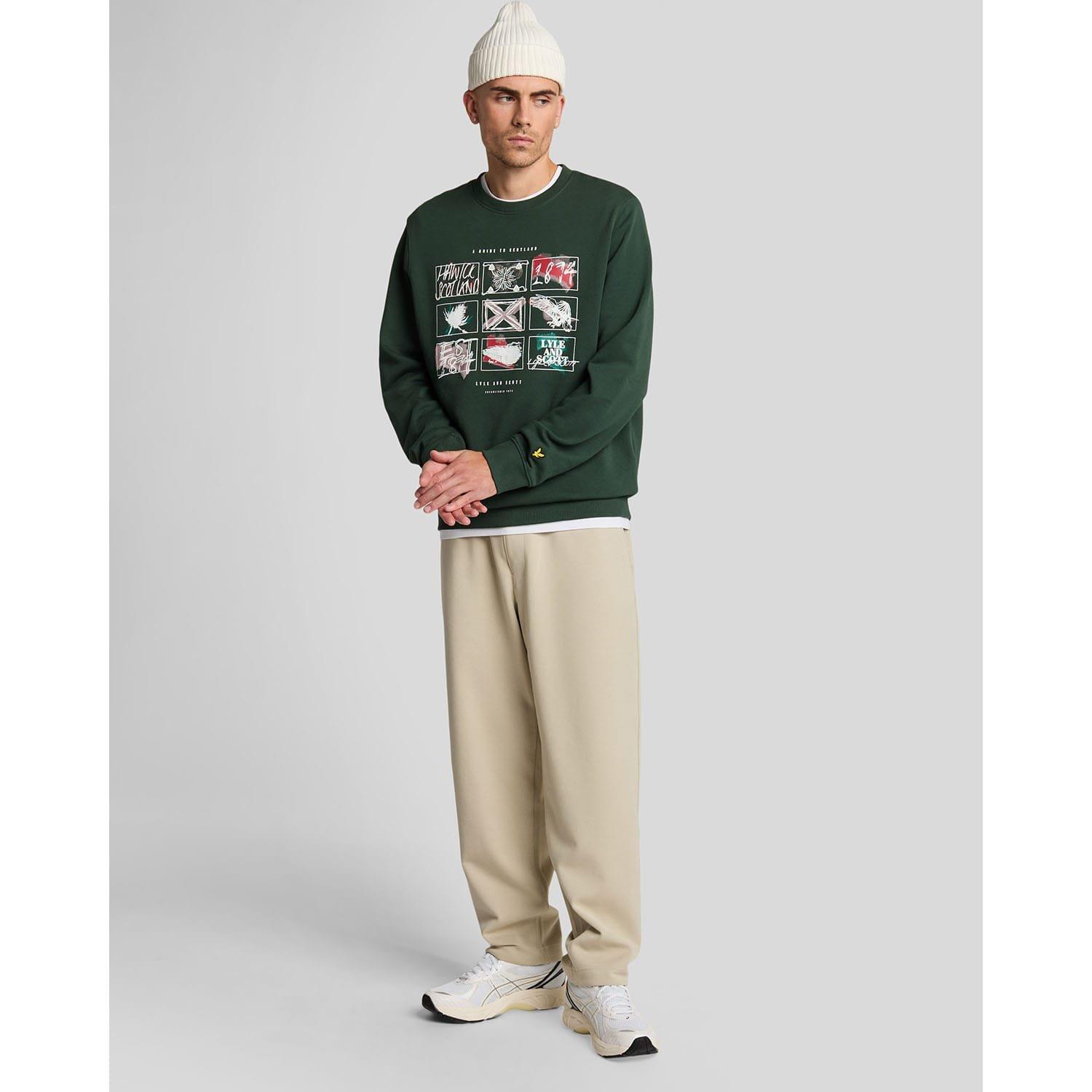 Teal - Lyle and Scott - A Guide To Scotland Graphic Sweatshirt - 2