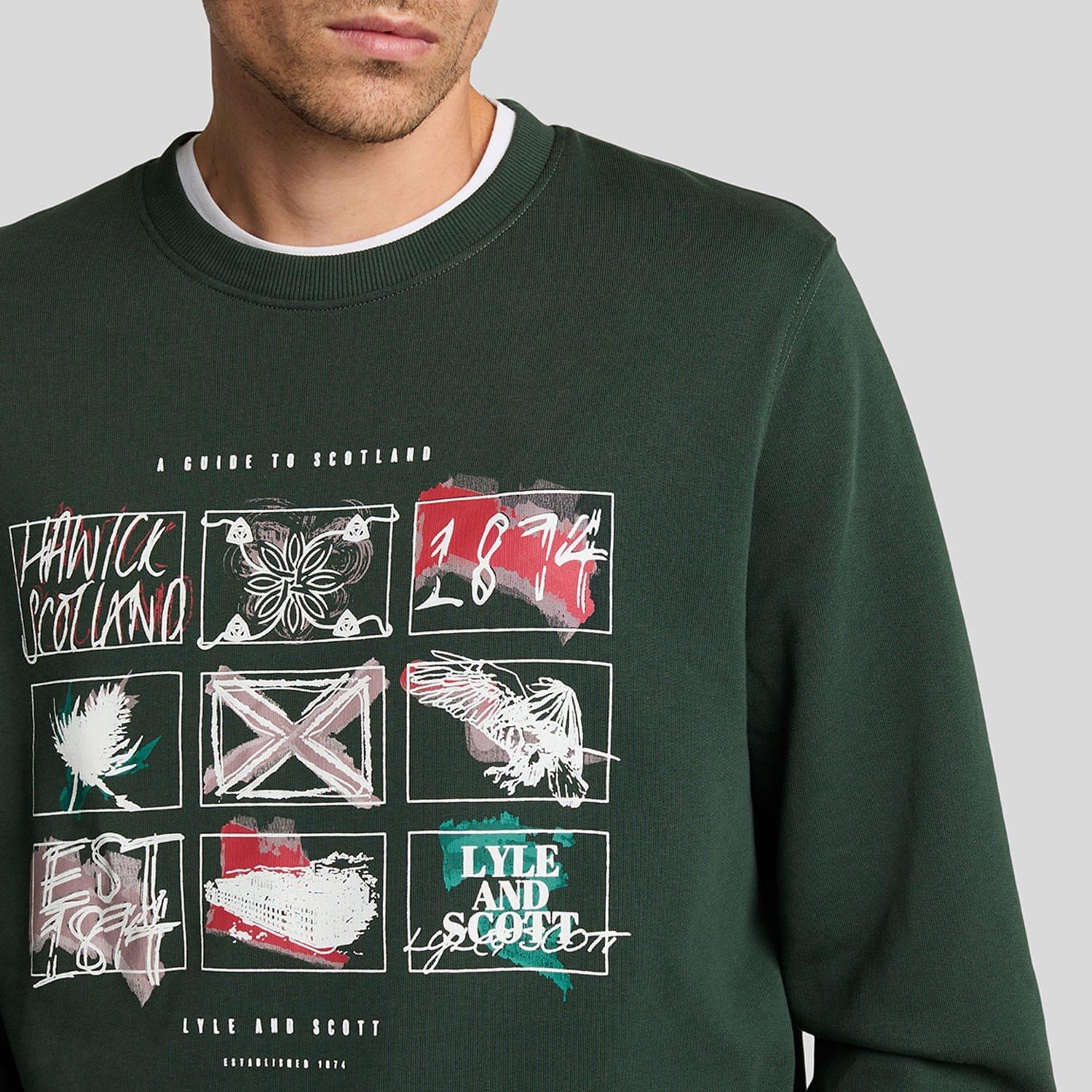 Teal - Lyle and Scott - A Guide To Scotland Graphic Sweatshirt - 4