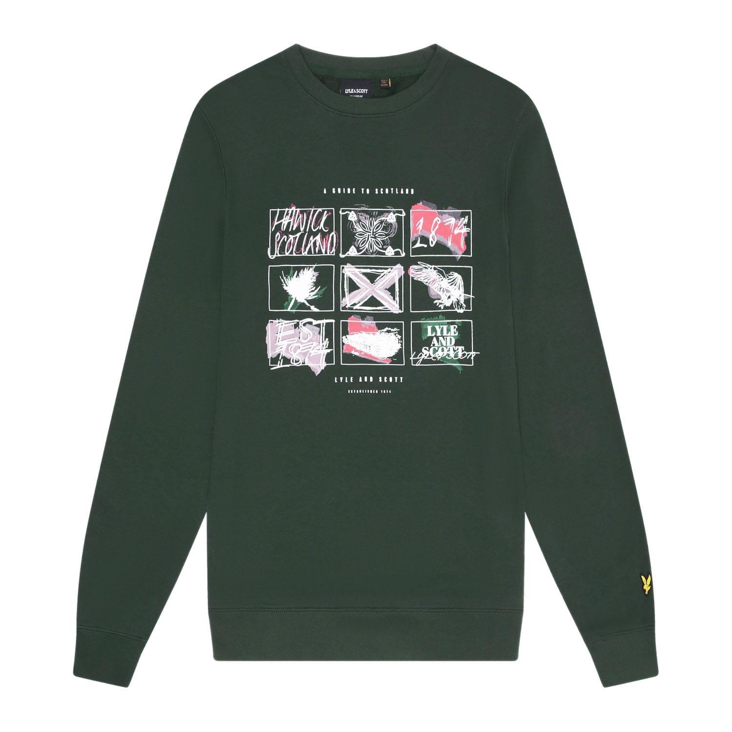 Teal - Lyle and Scott - A Guide To Scotland Graphic Sweatshirt - 5