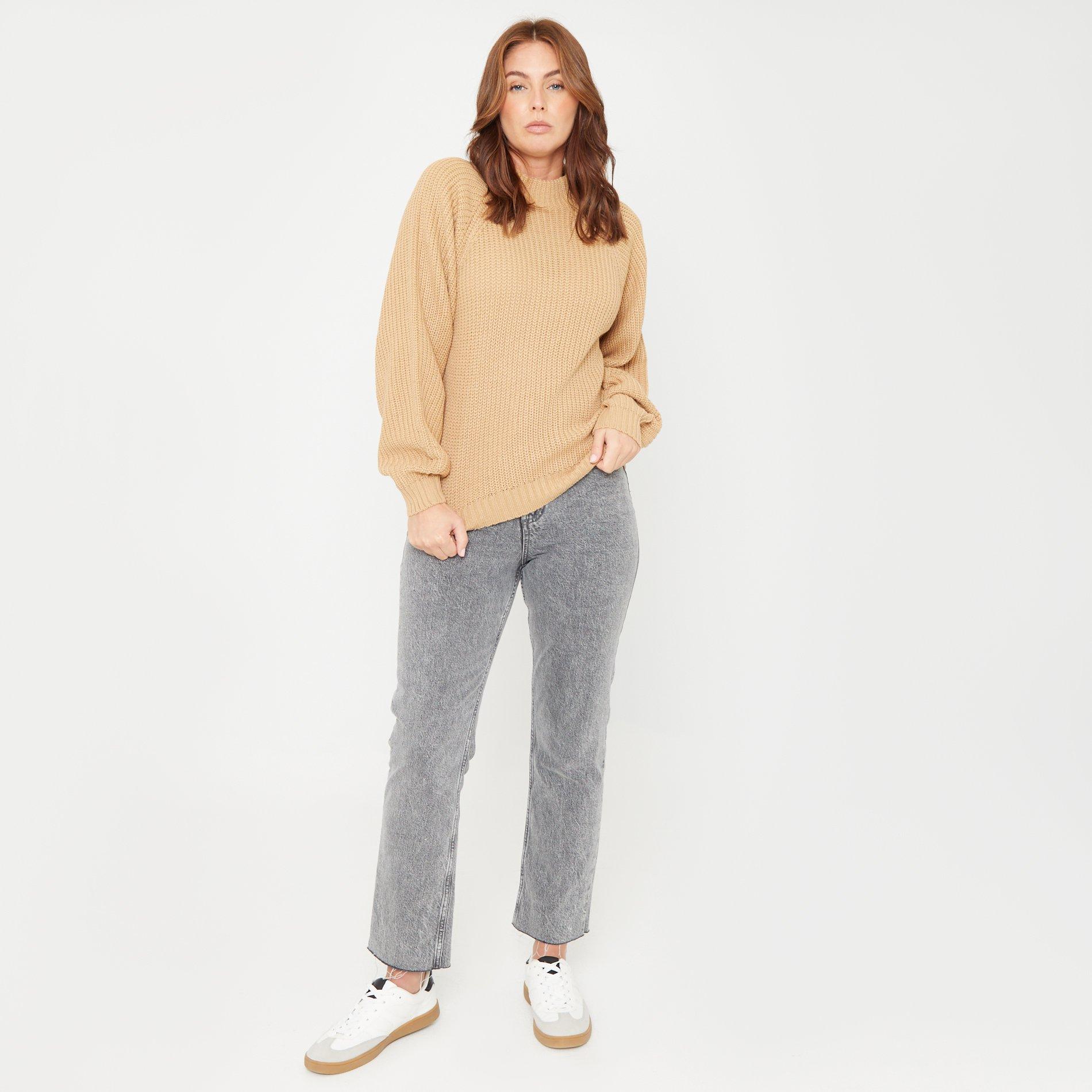 Beige - Be You - Crew Neck Jumper - 1