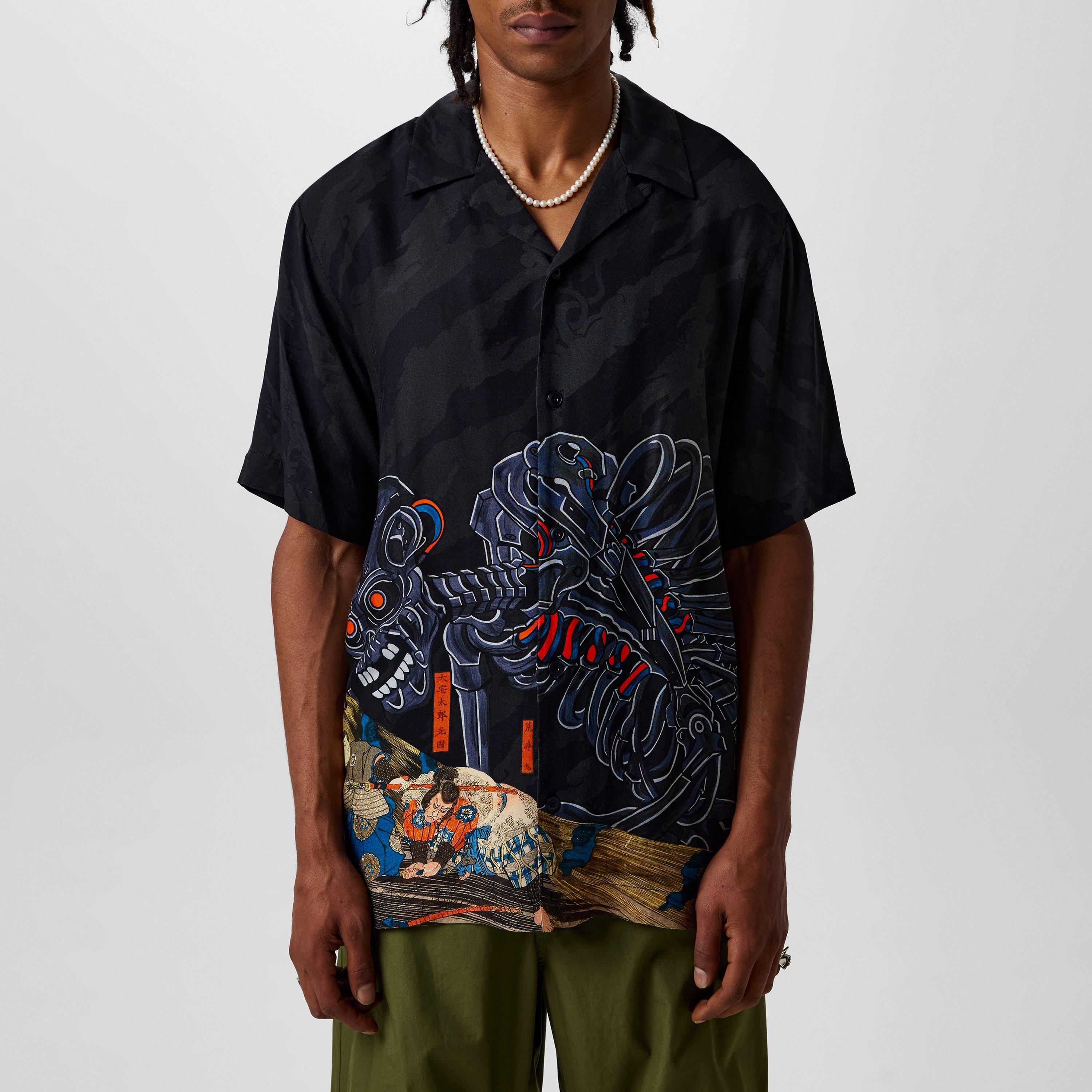 Multi - Maharishi - Men's Cyber Skeleton Short-Sleeve Bowling Shirt - 3