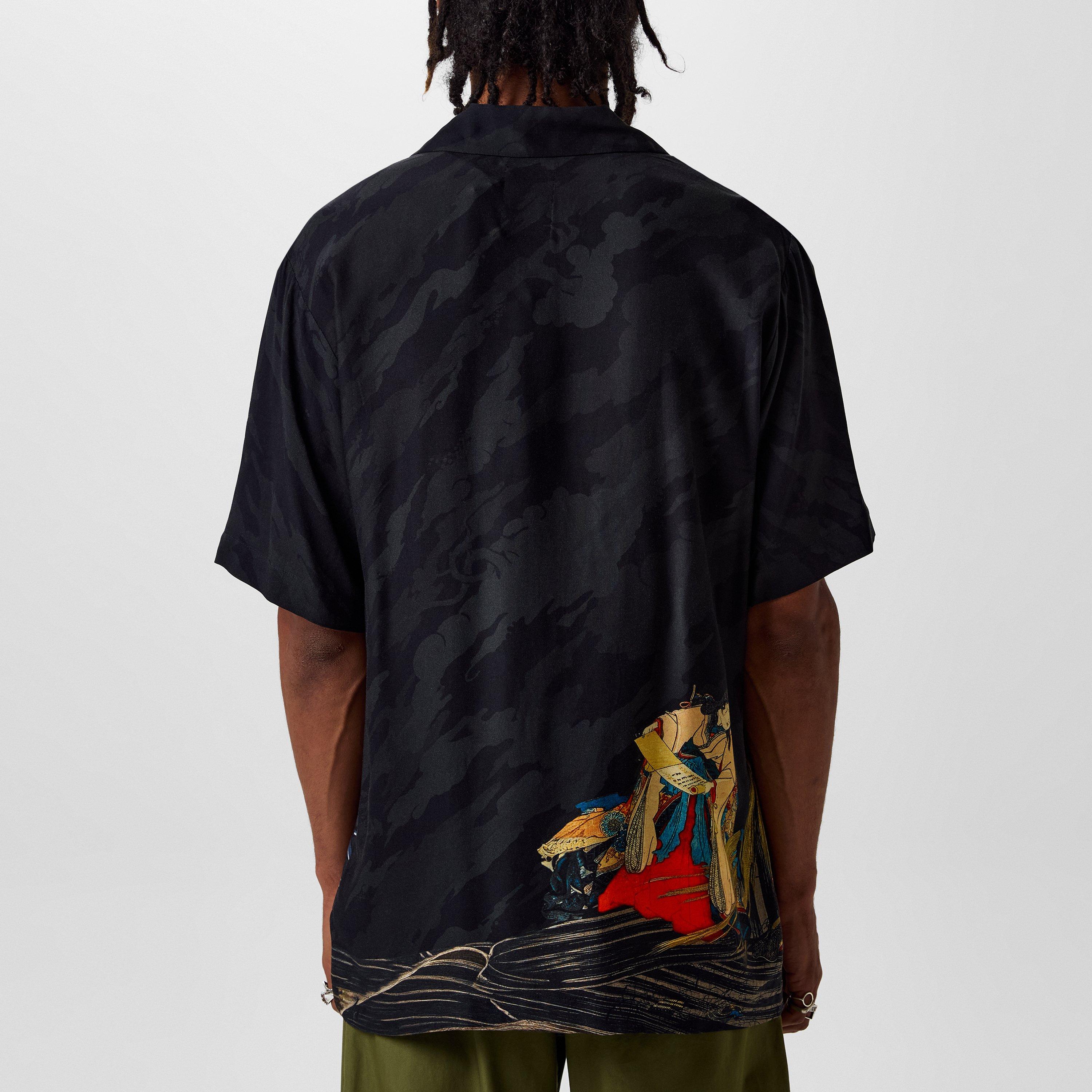 Multi - Maharishi - Men's Cyber Skeleton Short-Sleeve Bowling Shirt - 4