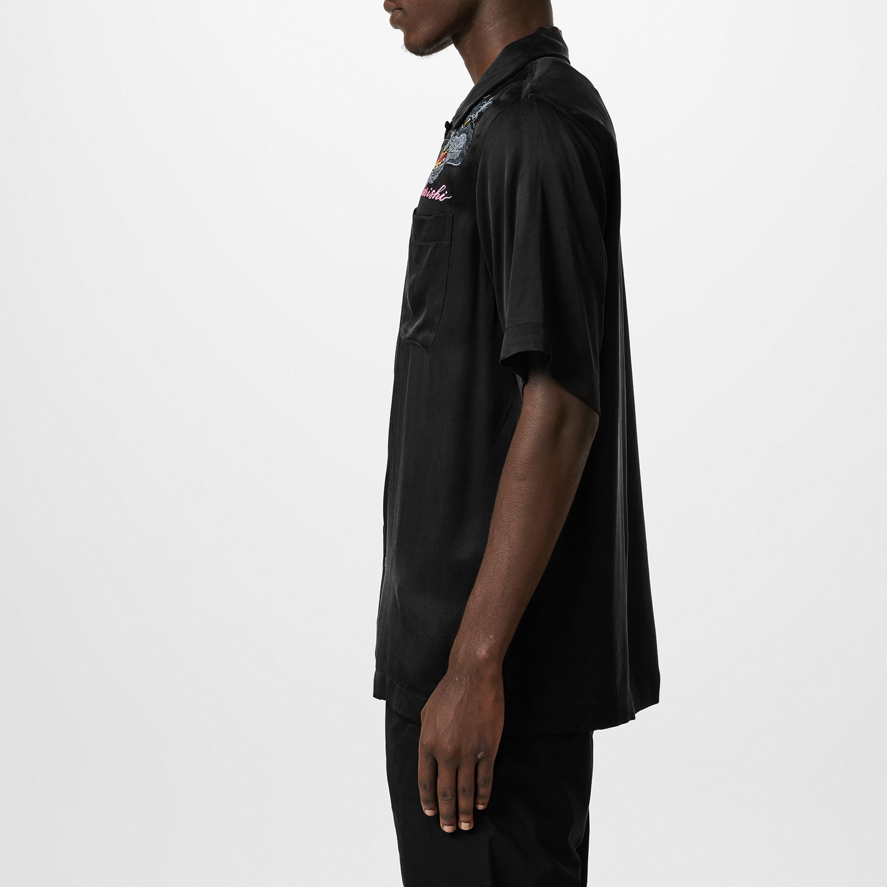 Black - Maharishi - Dual Panther Camp Collar Shirt - 2