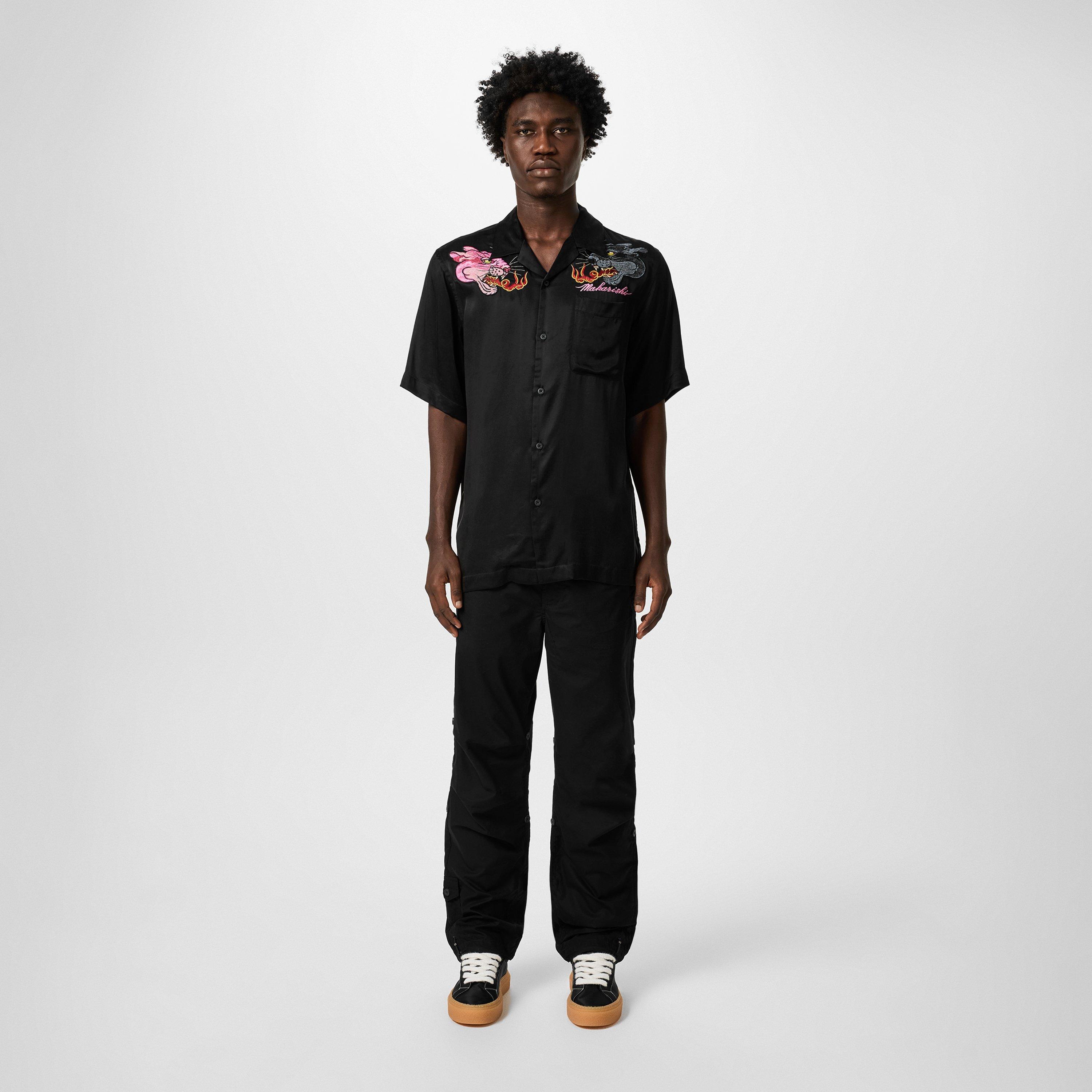 Black - Maharishi - Dual Panther Camp Collar Shirt - 4