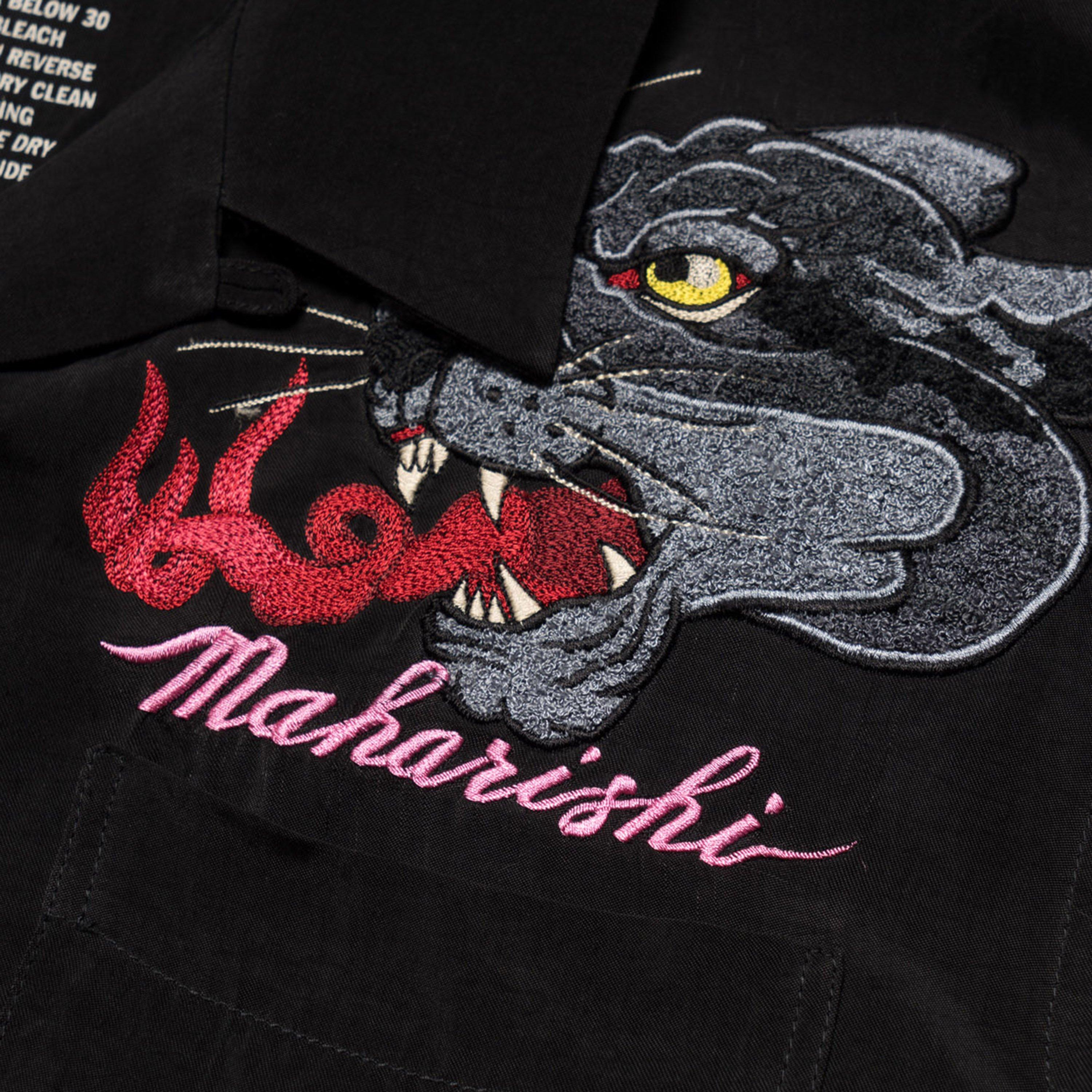Black - Maharishi - Dual Panther Camp Collar Shirt - 5