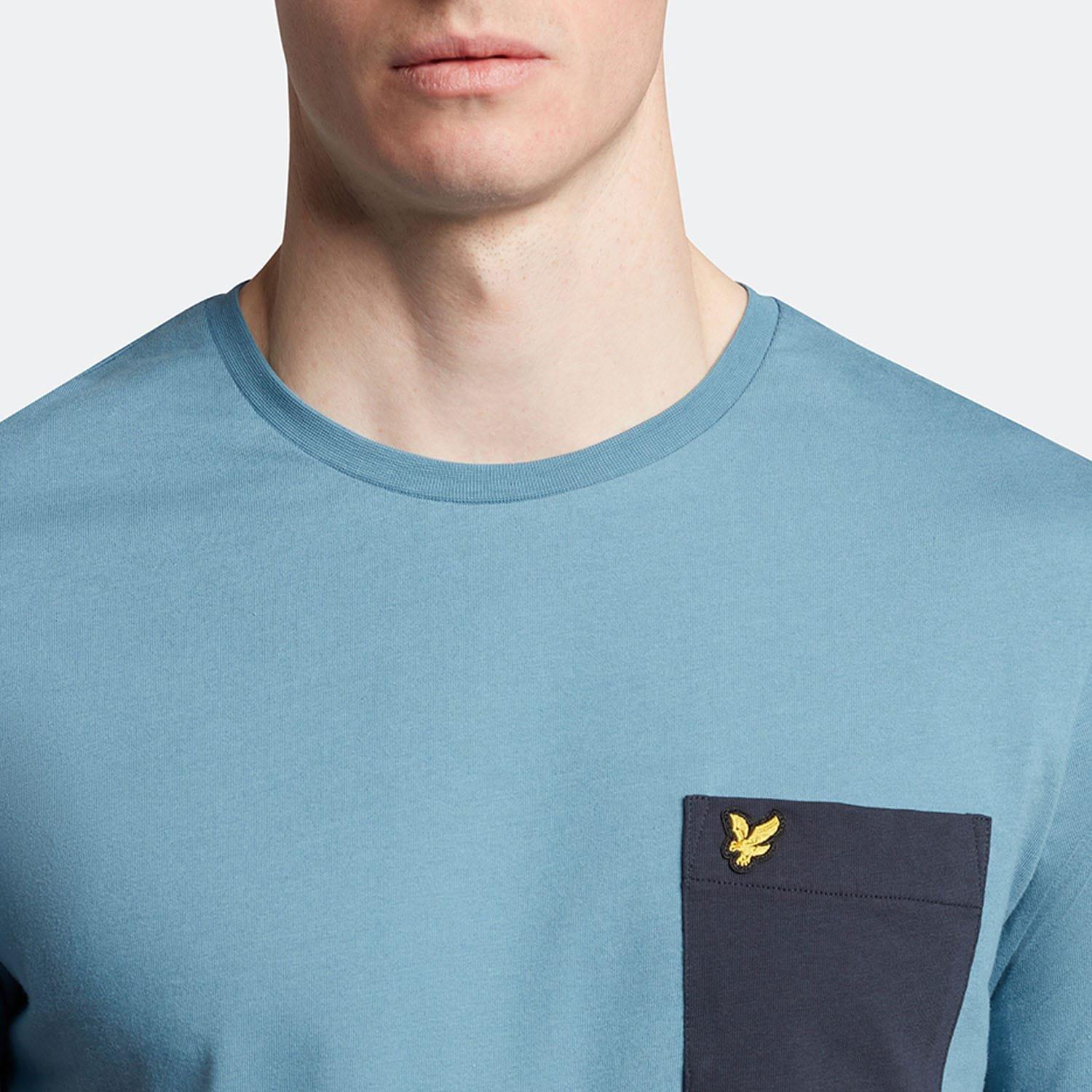 Blue - Lyle and Scott - Contrast Pocket T-Shirt - 4