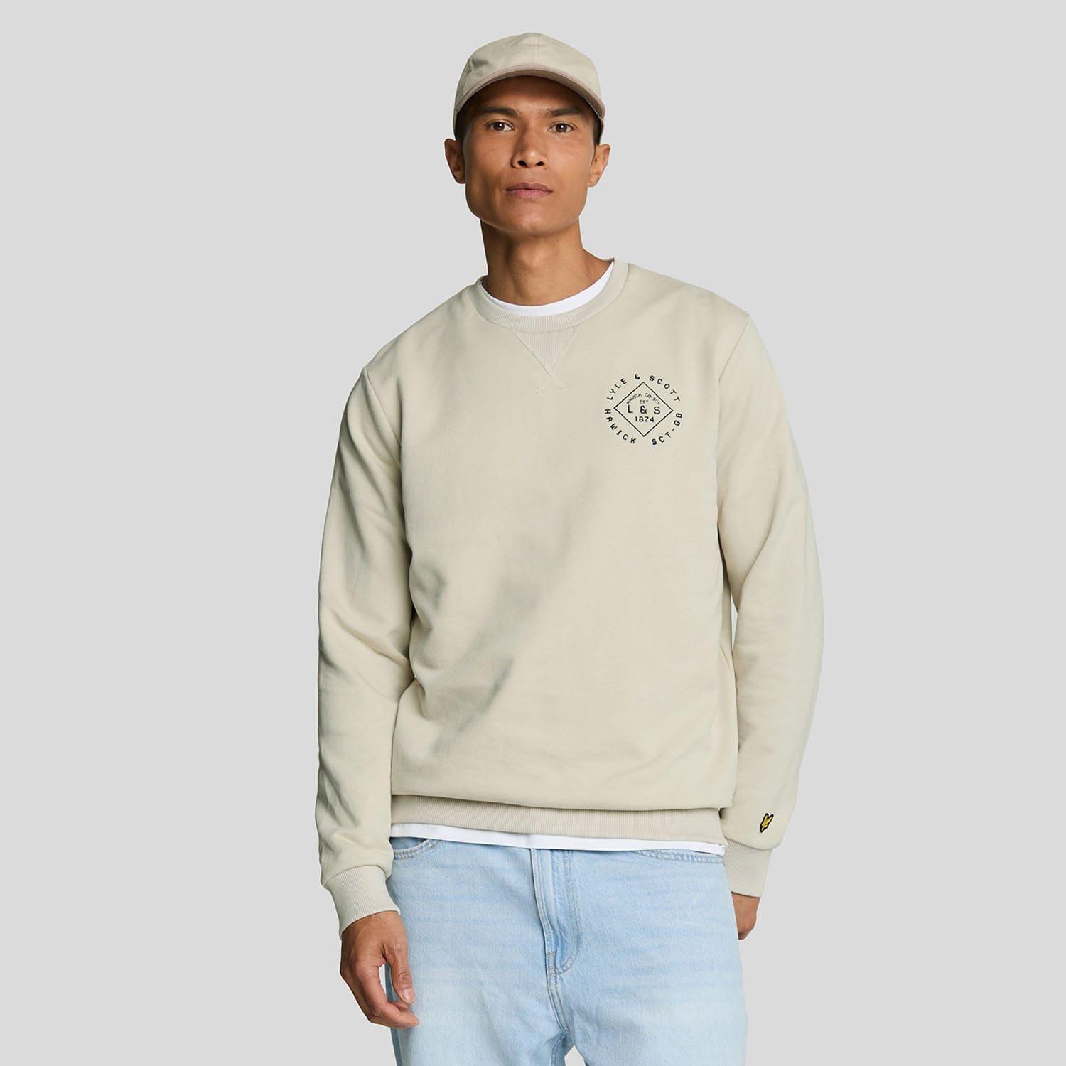 Cream - Lyle and Scott - Stamp Crewneck Sweatshirt - 1