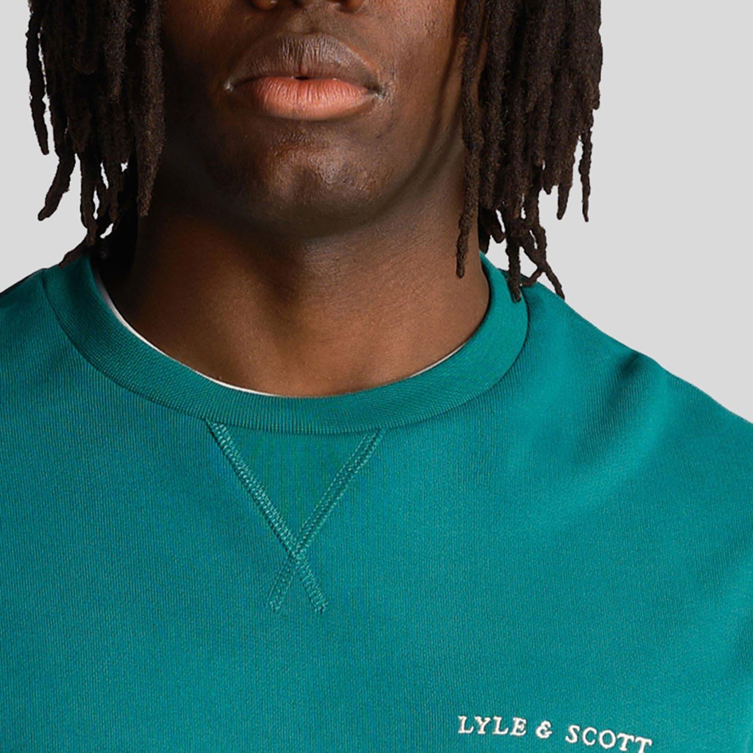 Green - Lyle and Scott - Loopback Embroidered Crewneck Sweatshirt - 4