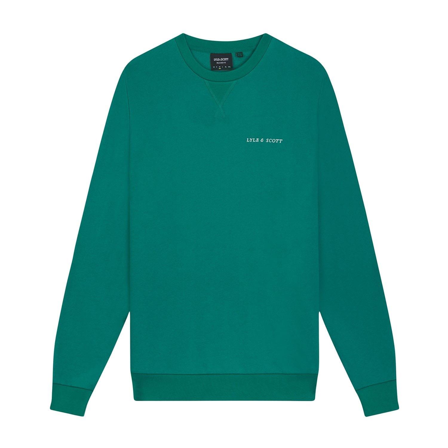 Green - Lyle and Scott - Loopback Embroidered Crewneck Sweatshirt - 5