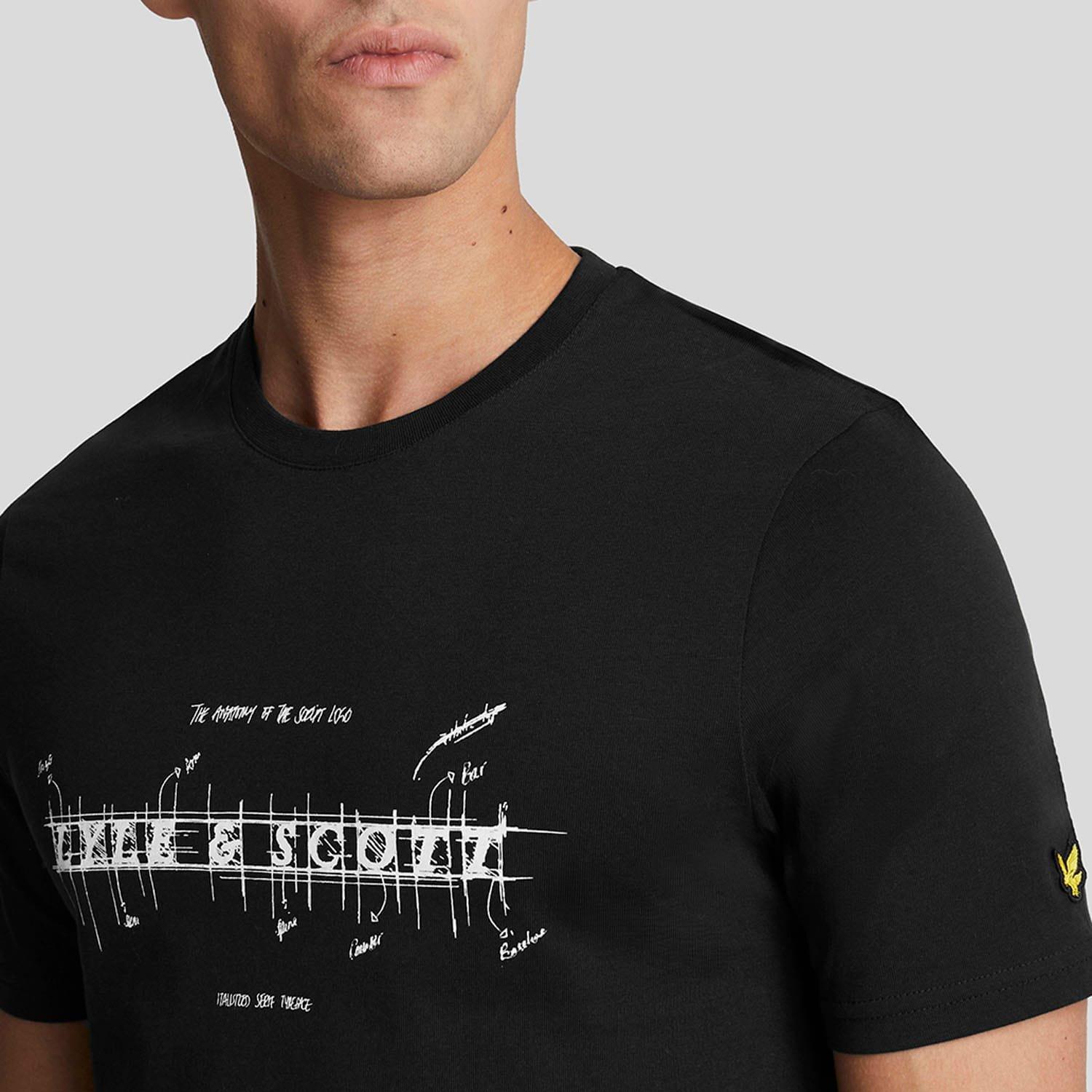 Black - Lyle and Scott - Anatomy Of Type Graphic T-Shirt - 4