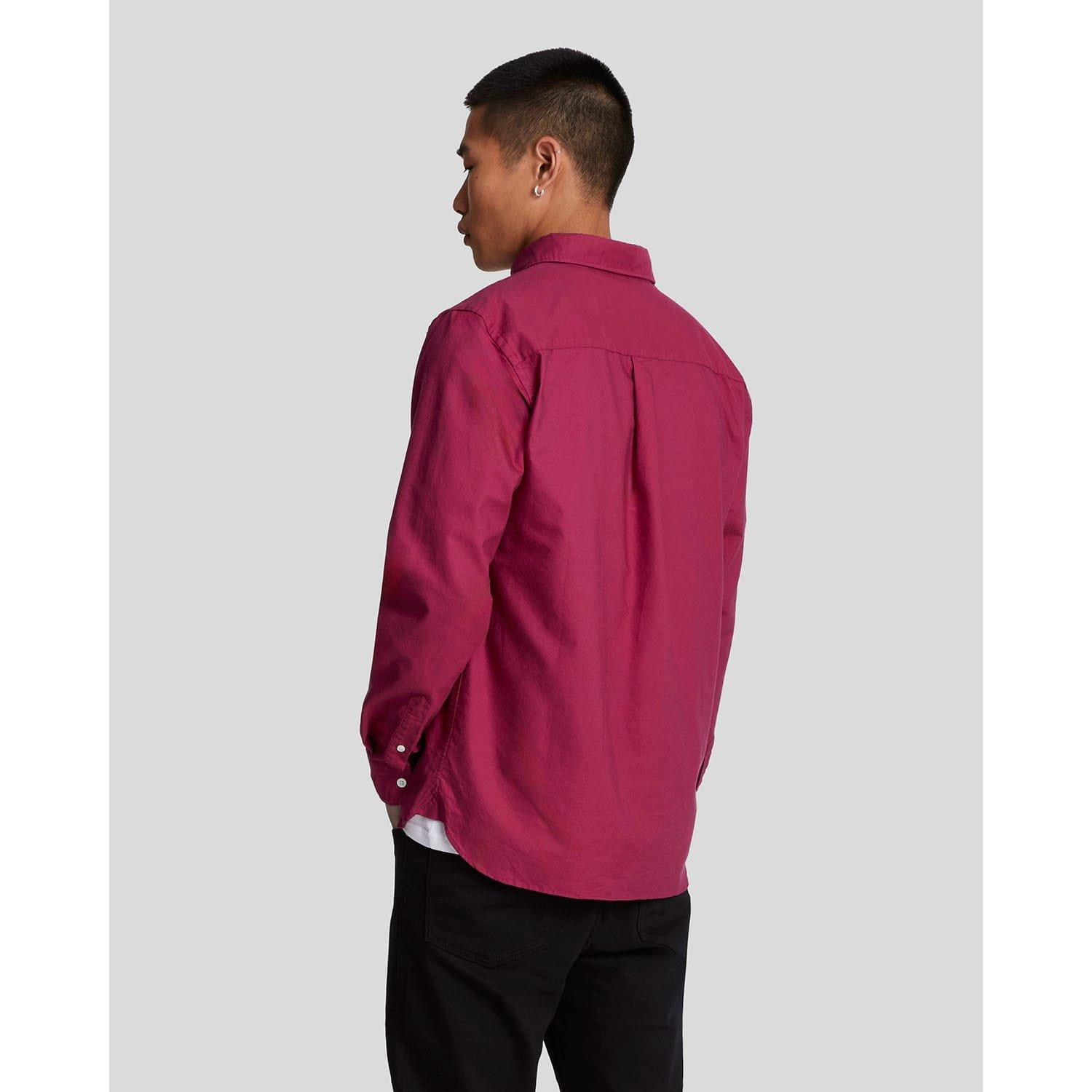Burgundy - Lyle and Scott - Plain Oxford Shirt - 3