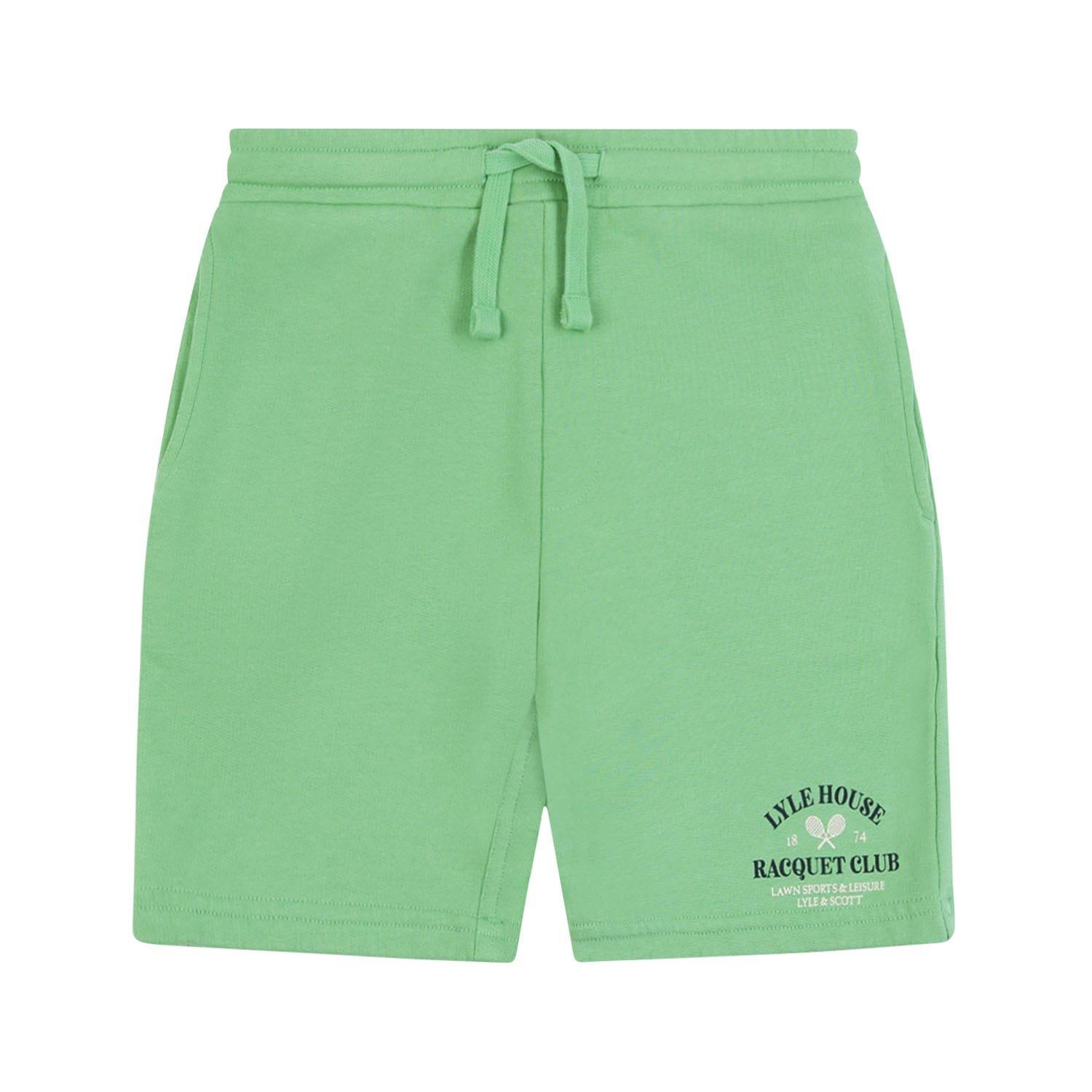 Green - Lyle and Scott - Racquet Club Graphic Sweat Shorts