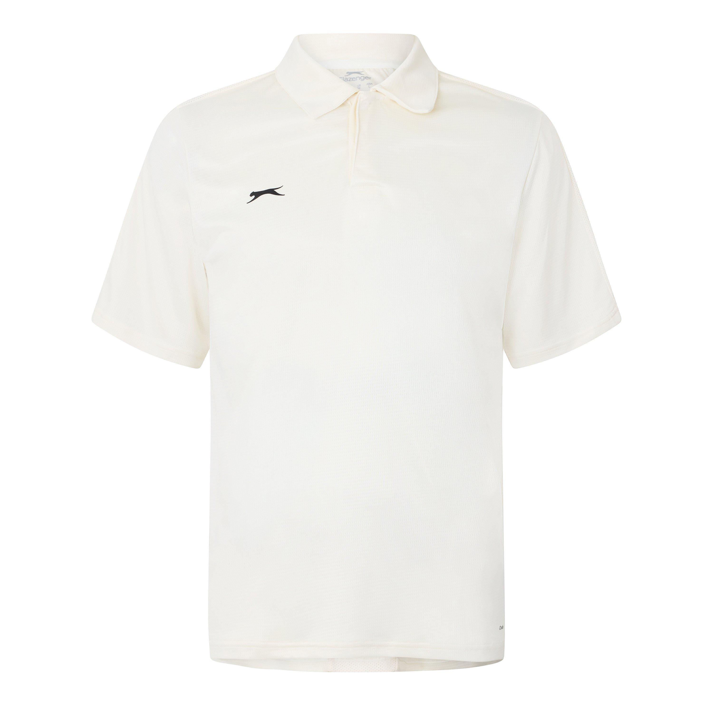 Cream - Slazenger - Men's Polo Neck Short Sleeve Cricket Shirt - 1
