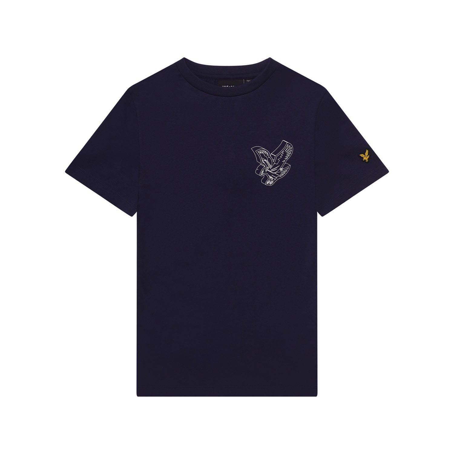 Navy - Lyle and Scott - 3D Eagle Graphic T-Shirt - 1