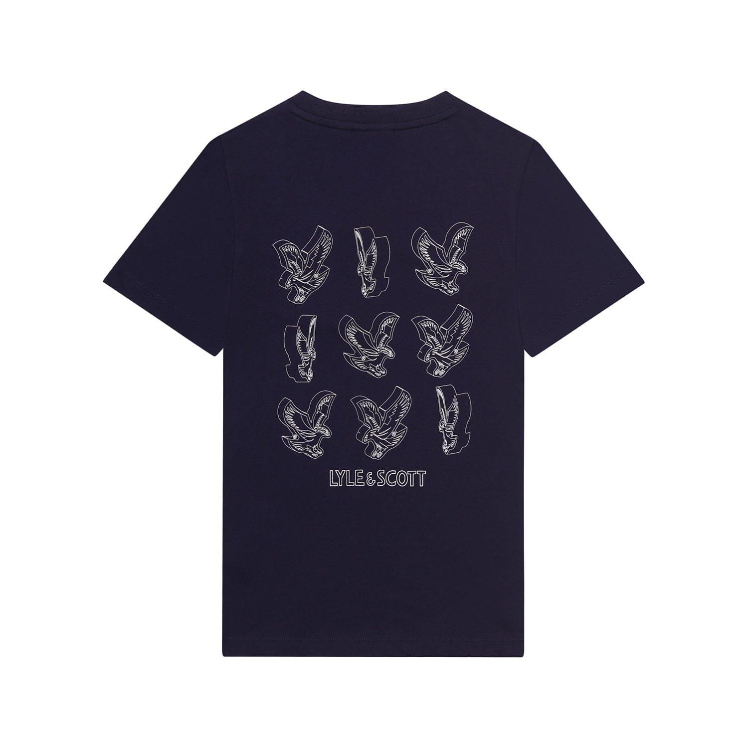 Navy - Lyle and Scott - 3D Eagle Graphic T-Shirt - 2