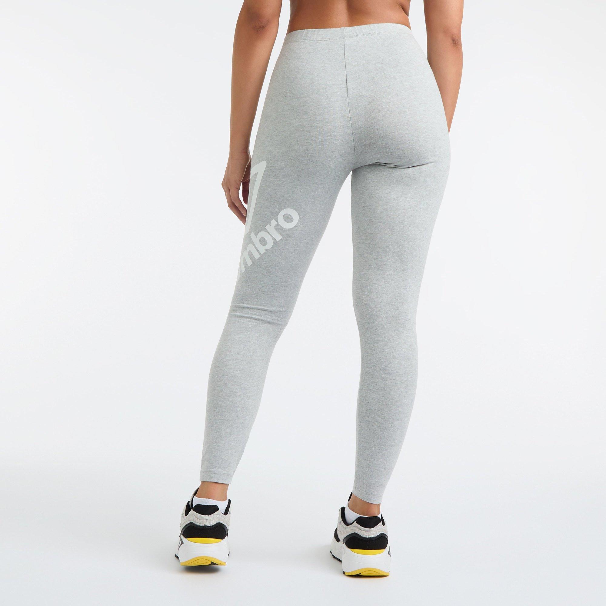 Grå Marl/Hvid - Umbro - Women's Logo Leggings - 3