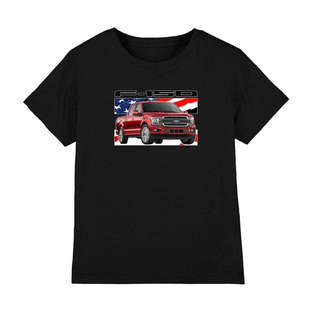 Black - Ford - Ford Trucks F 150 Flag Kids T-Shirt Black - 1