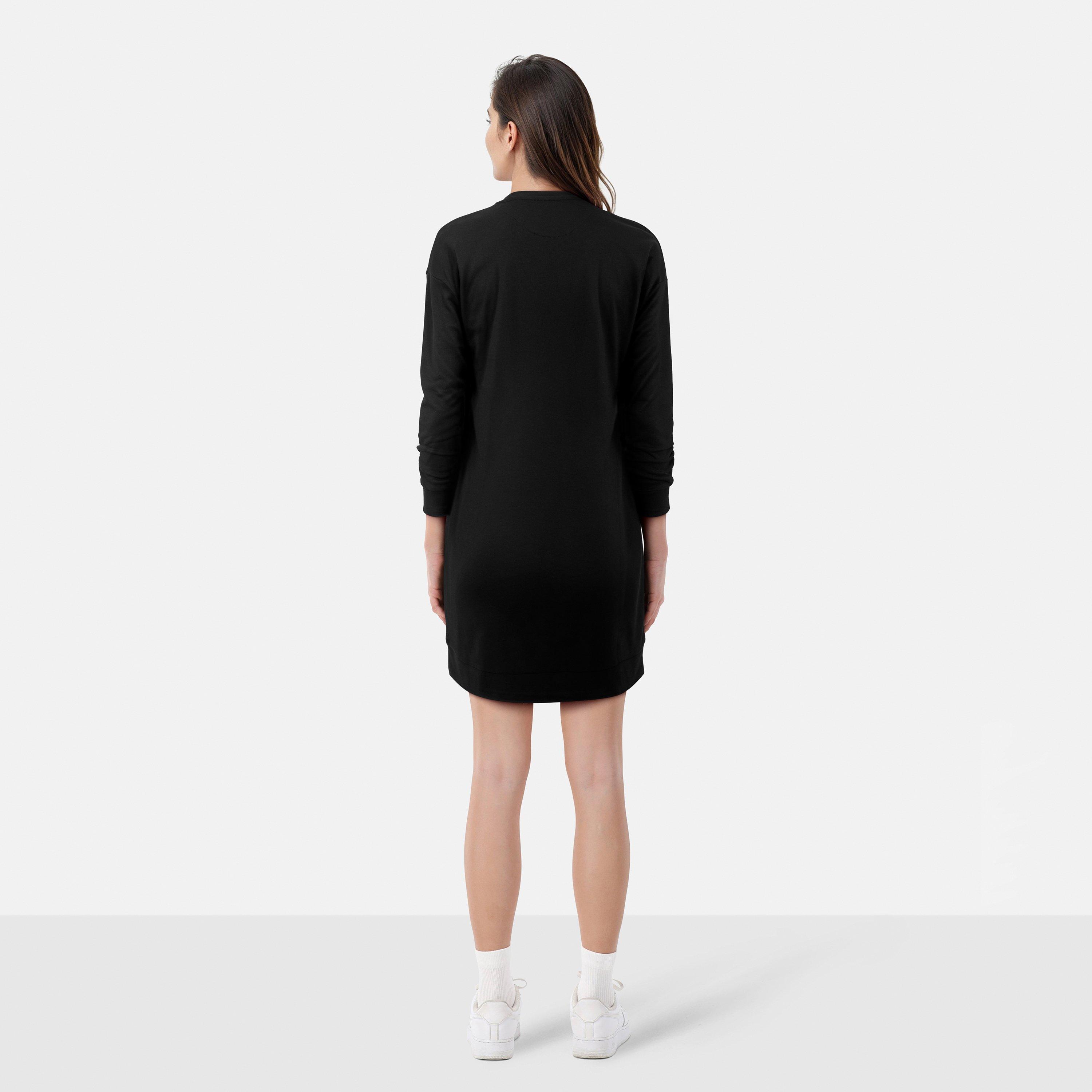 Jet Black - Lyle and Scott - Women's Hoodie Dress - 4