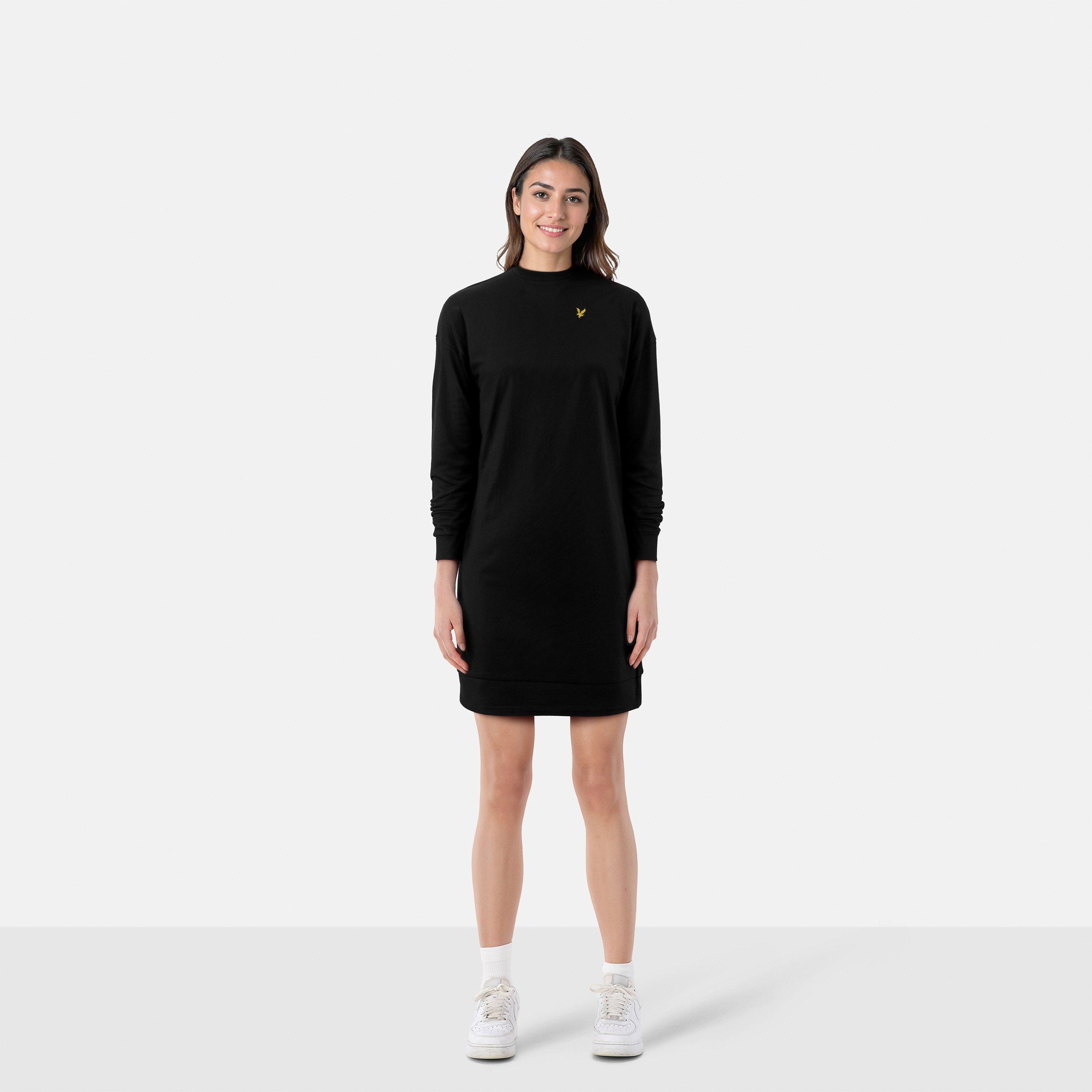 Jet Black - Lyle and Scott - Women's Hoodie Dress - 6