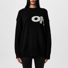 Off White Logo Knit Sweatshirt