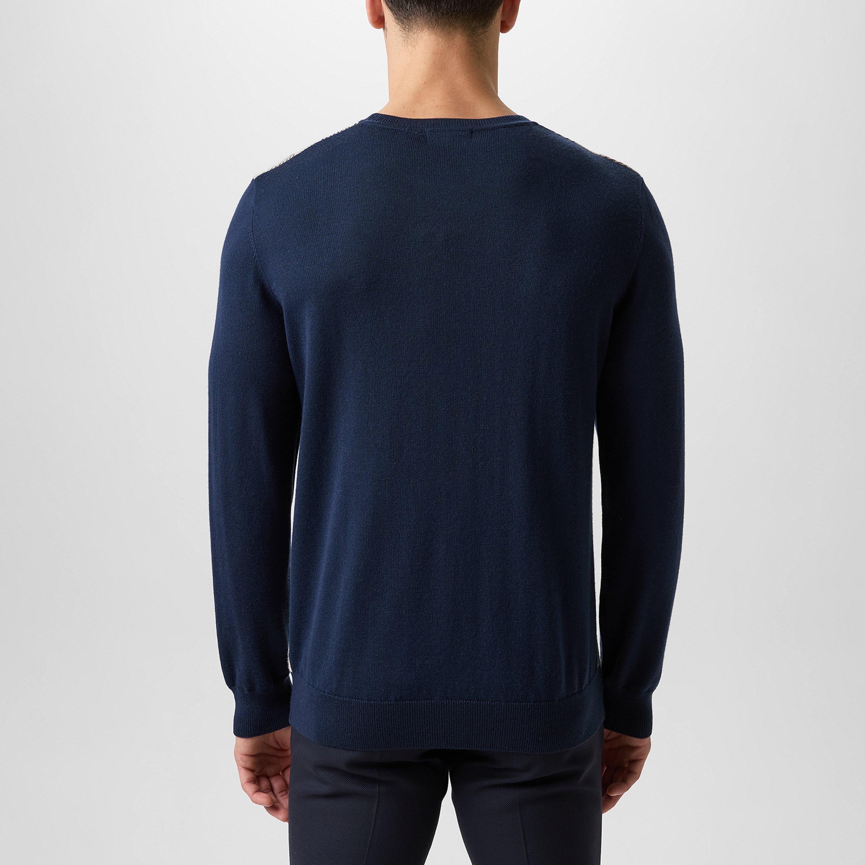 Navy - Aquascutum - Check Jumper - 3