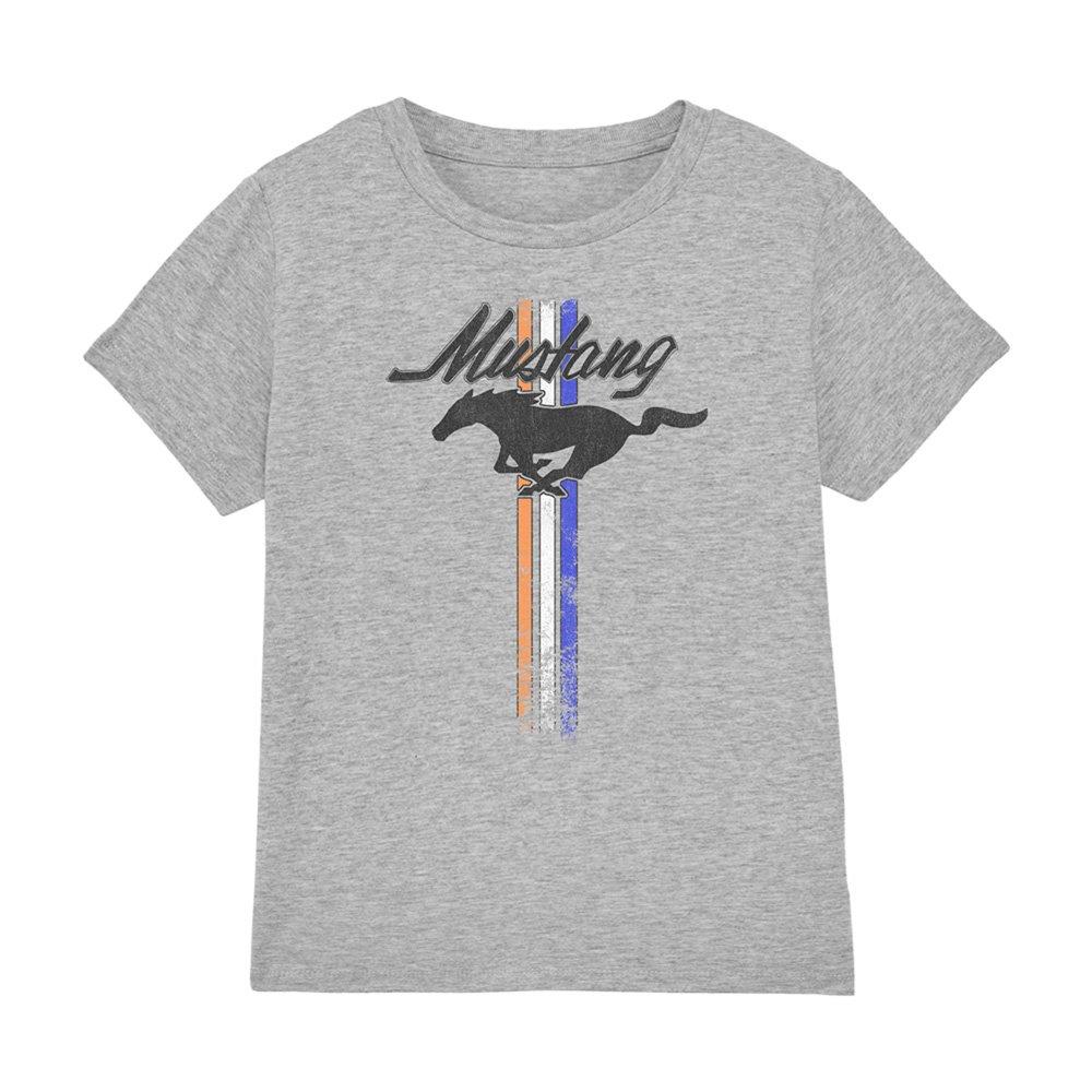 Light Grey - Ford - Ford Mustang Stripes Kids T-Shirt Athletic Heathe - 1