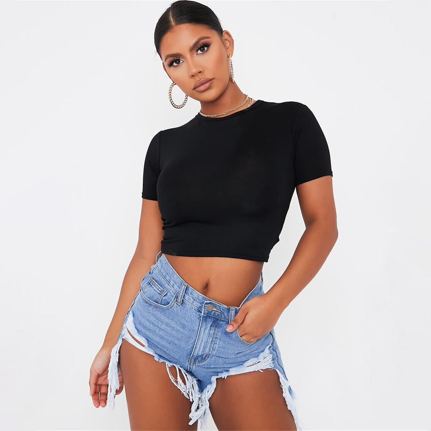 Nero - I Saw It First - ISAWITFIRST Fitted Cropped T Shirt - 1